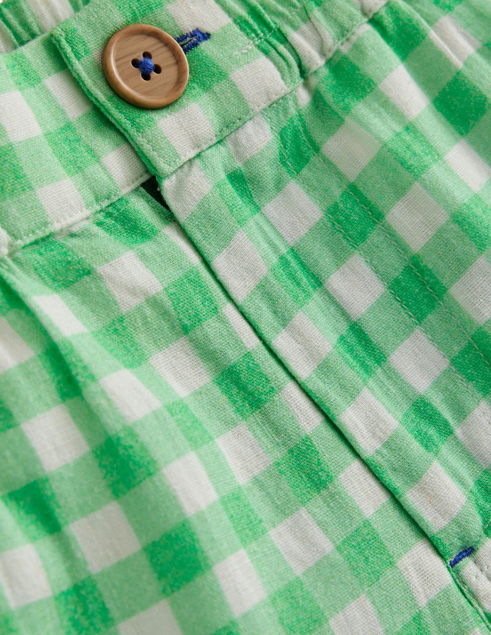 Short élégant à revers-Vichy vert petit pois - Image 5