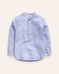 Chemise à col grand-père-Rayé bleu saphir