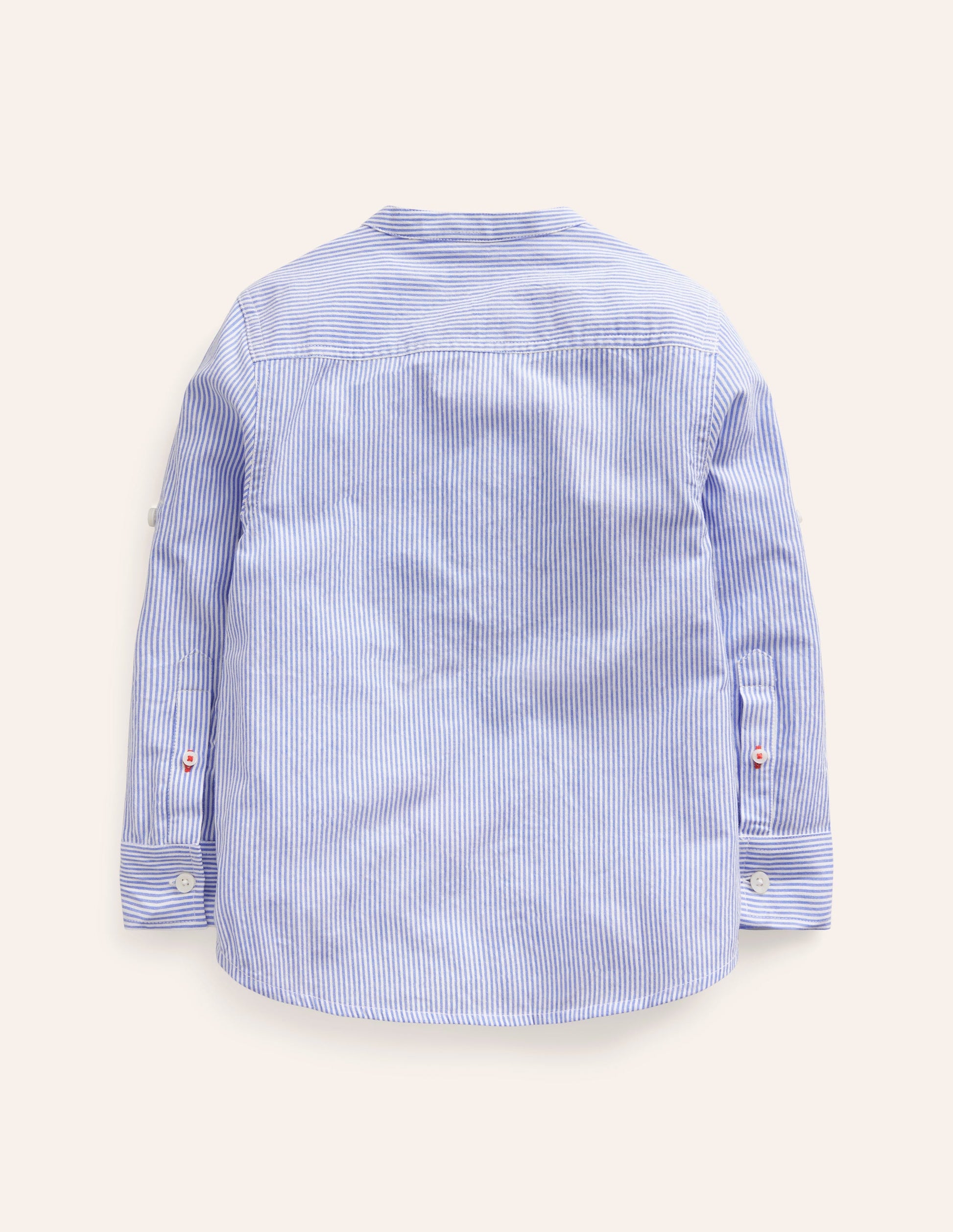 Chemise à col grand-père-Rayé bleu saphir-2