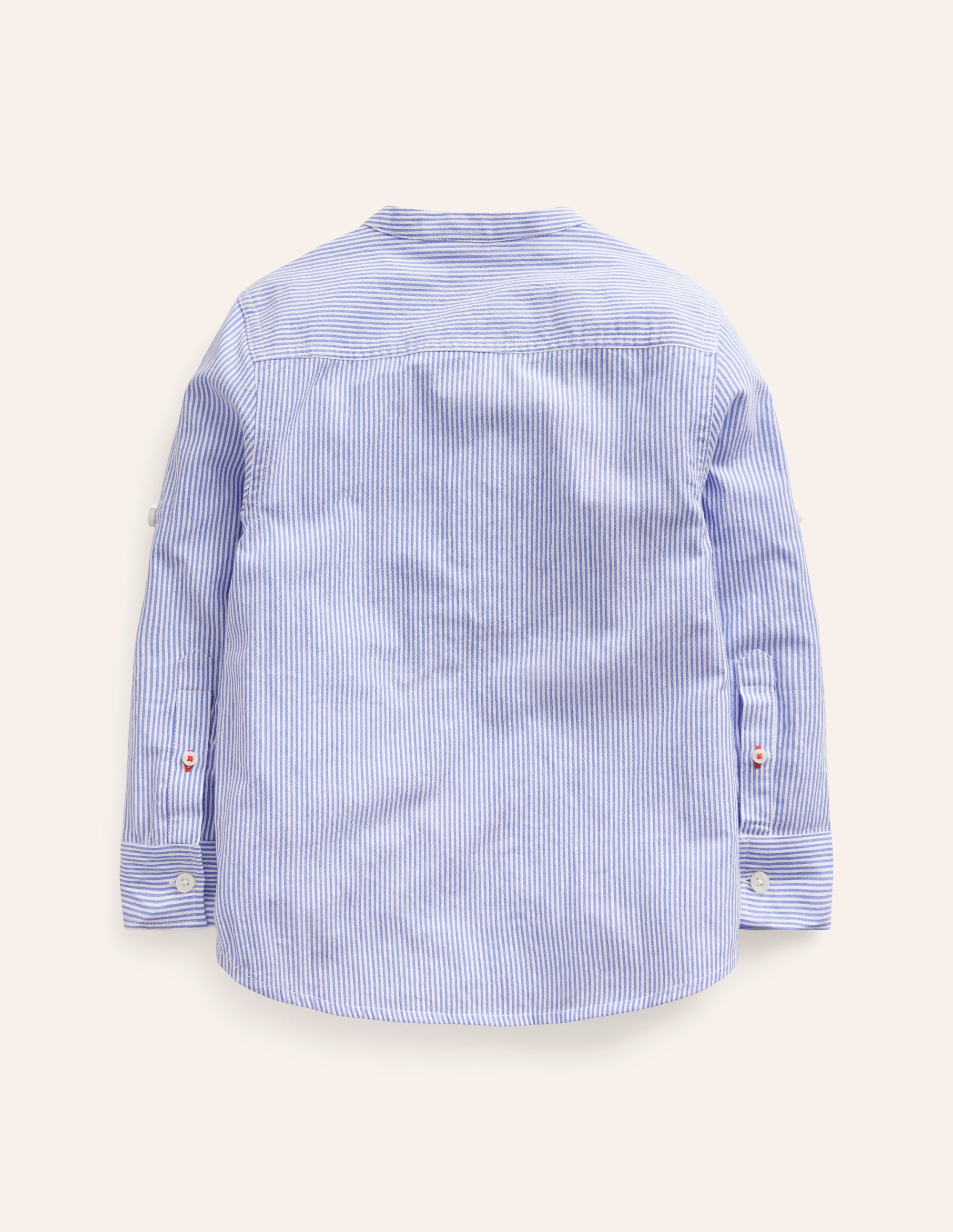 Chemise à col grand-père-Rayé bleu saphir - Image 2