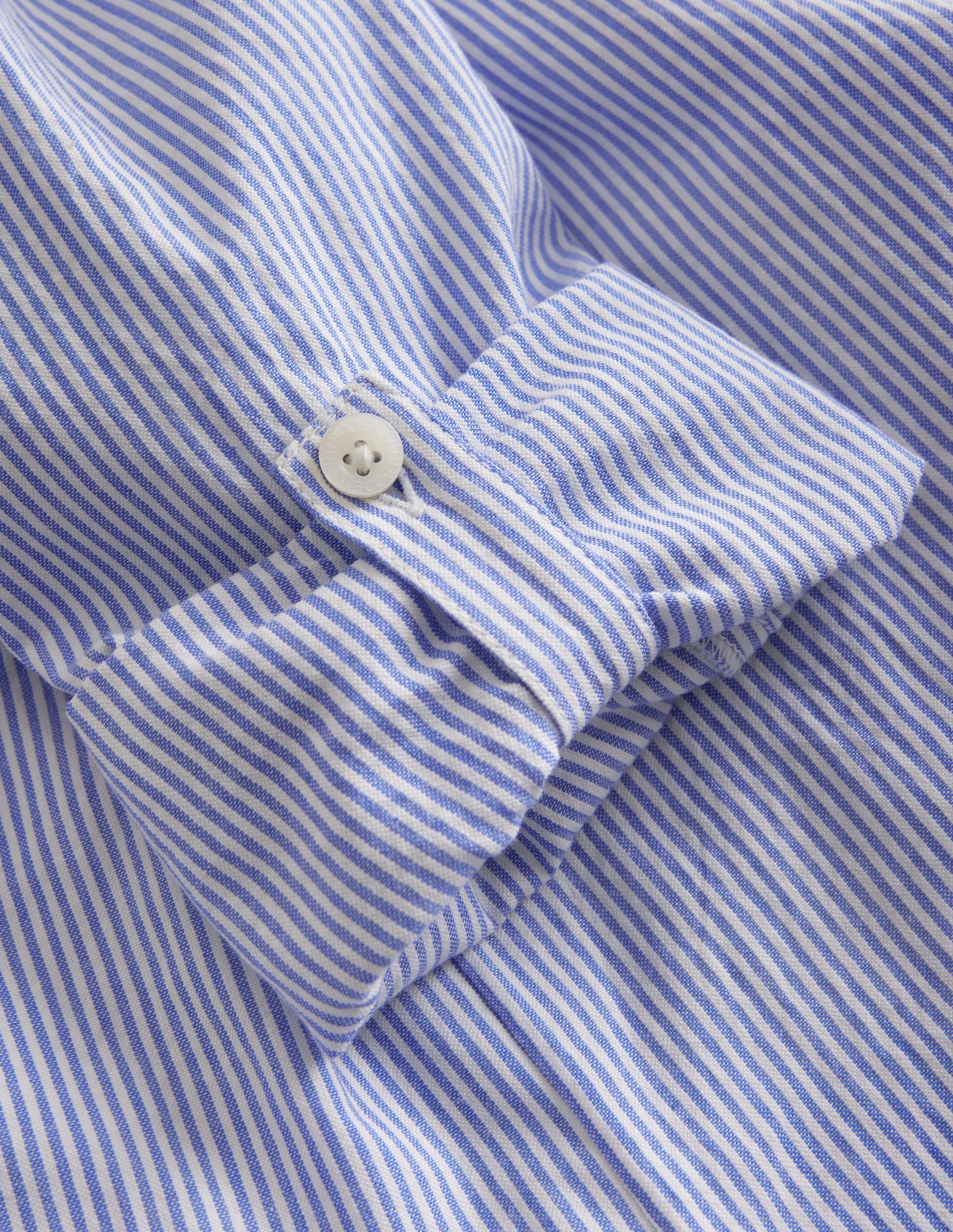 Chemise à col grand-père-Rayé bleu saphir - Image 3