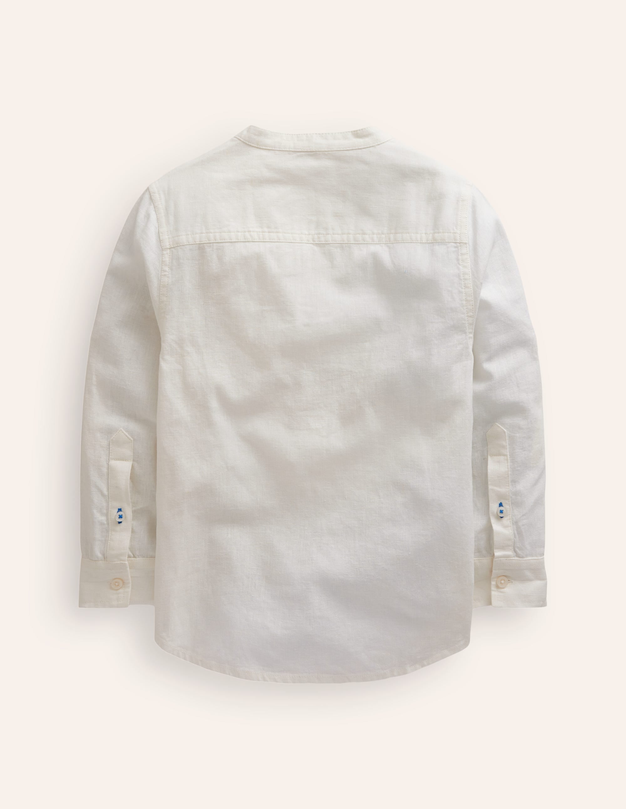 Chemise à col grand-père-Blanc - Image 2