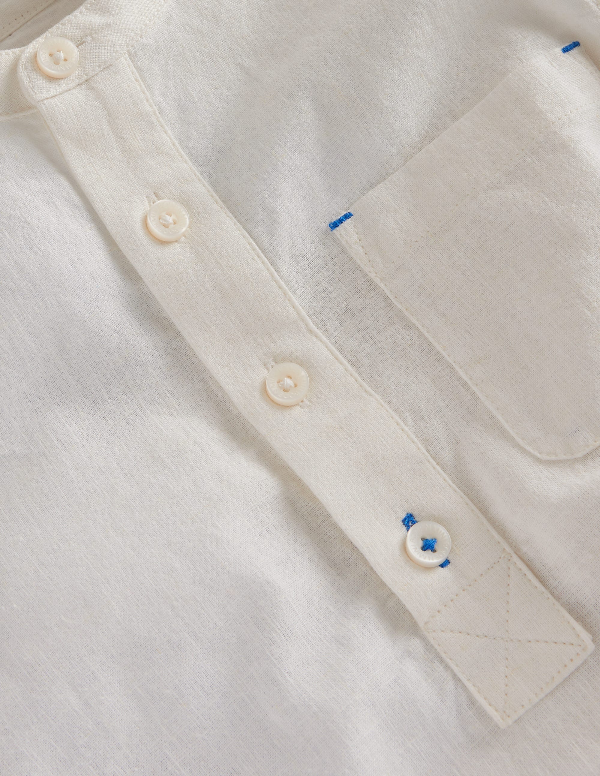 Chemise à col grand-père-Blanc - Image 3