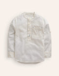 Chemise à col grand-père-Blanc