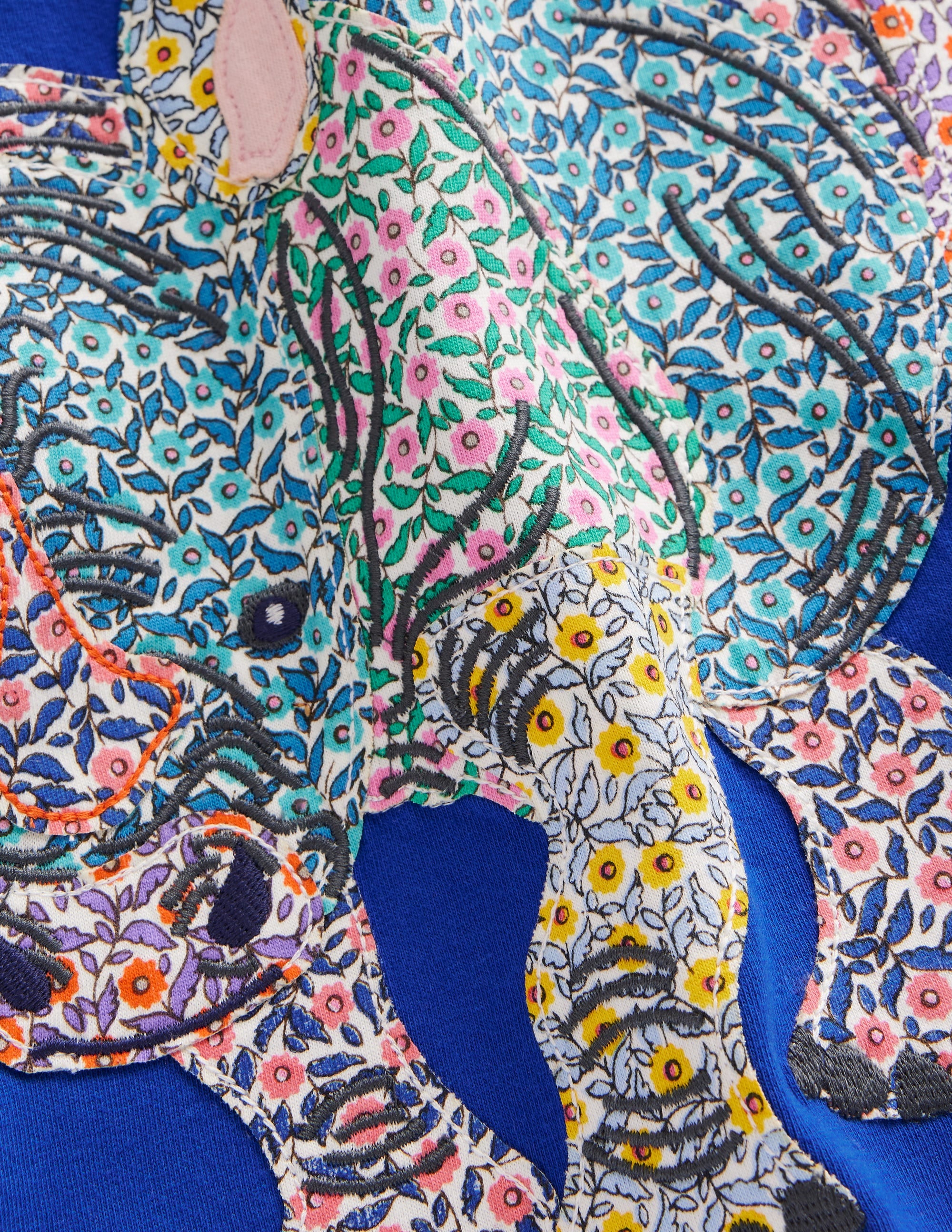T-shirt à appliqué rhinocéros-Bleu plume de paon - Image 3