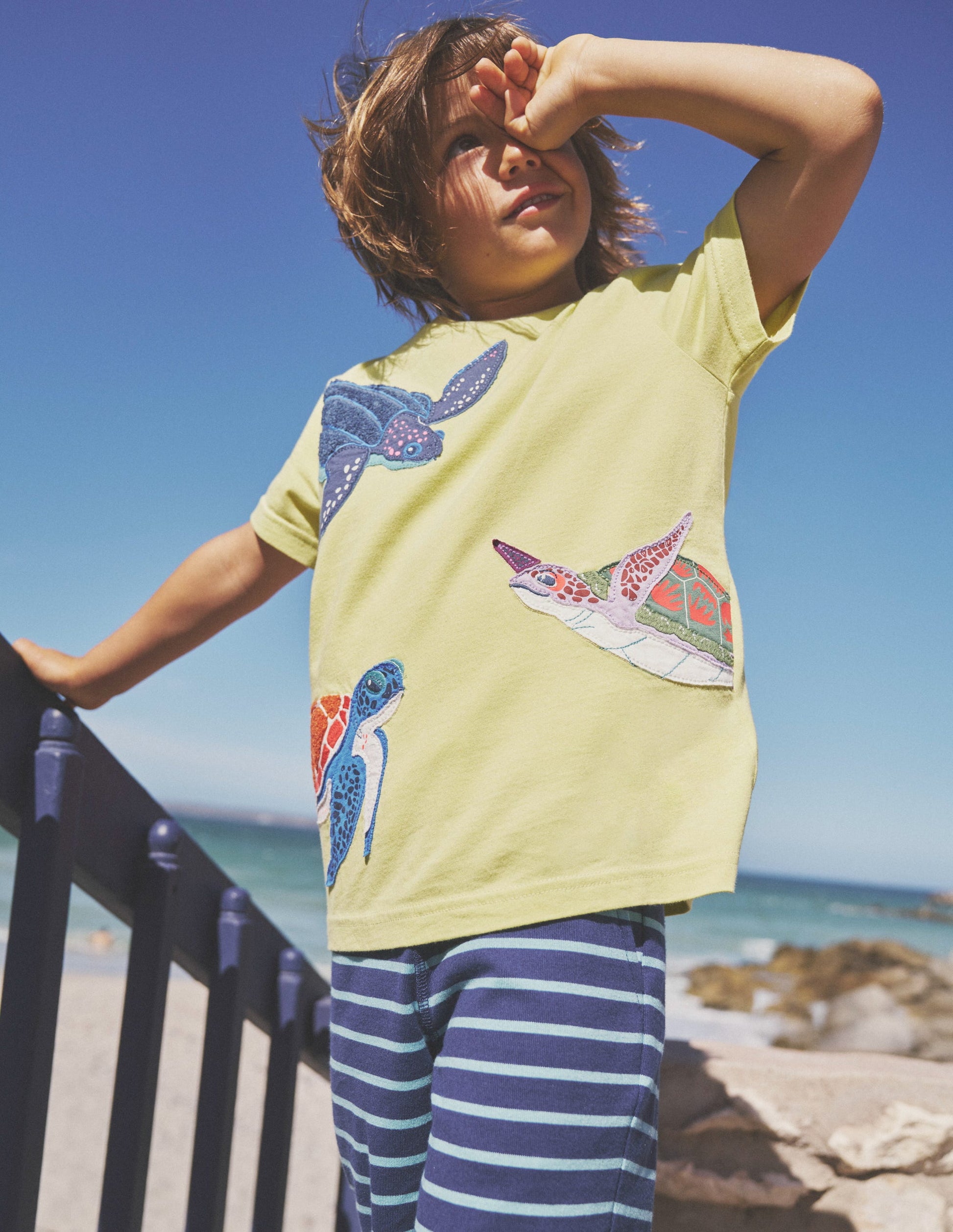 T-Shirt mit großen Tierapplikationen-Brausegelb Schildkröten-4
