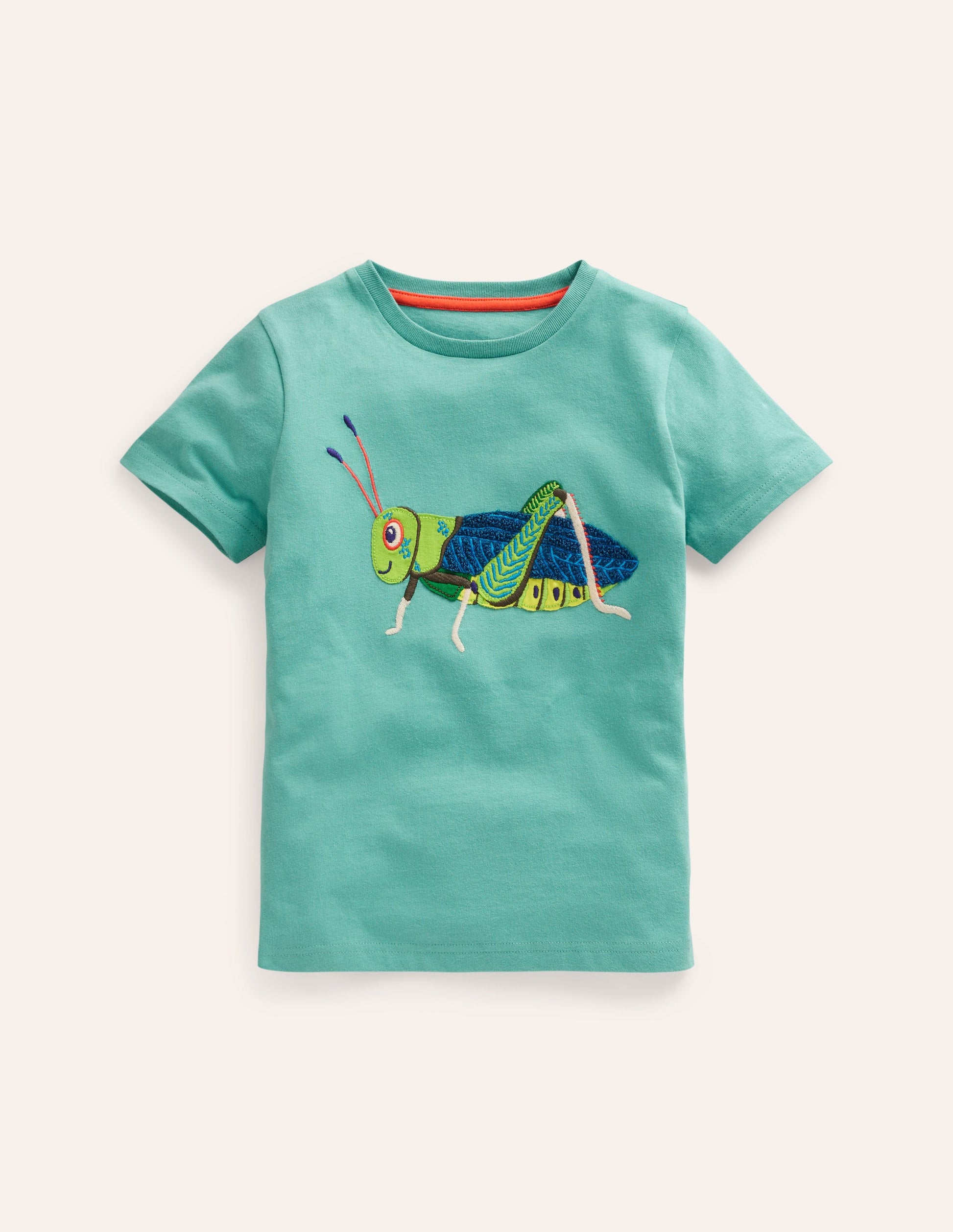 Kurzärmeliges T-Shirt mit Applikation-Korsika-Blau Grashüpfer-1