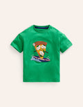Witziges Logo-T-Shirt-Erbsengrün Pizza