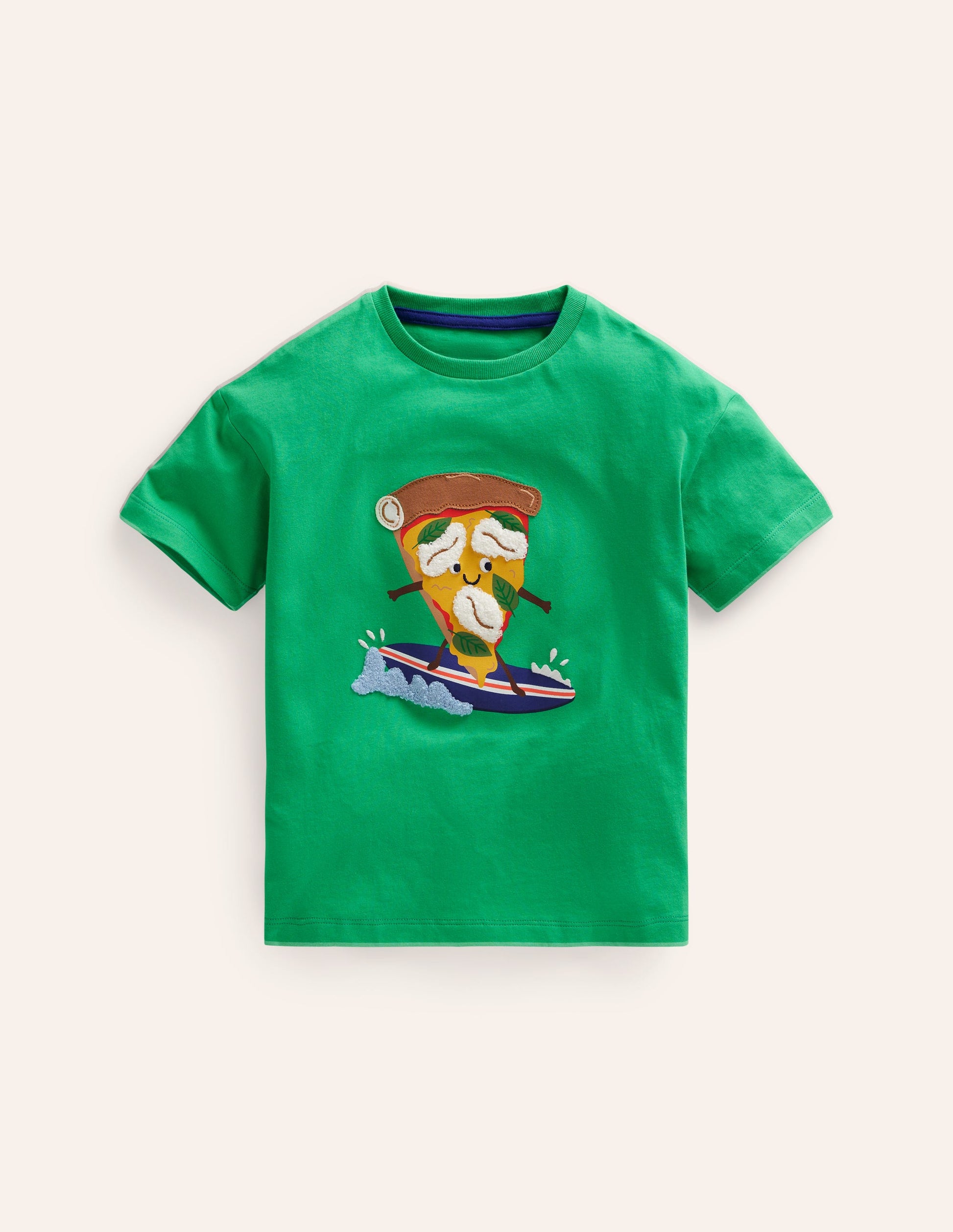 Witziges Logo-T-Shirt-Erbsengrün Pizza-1