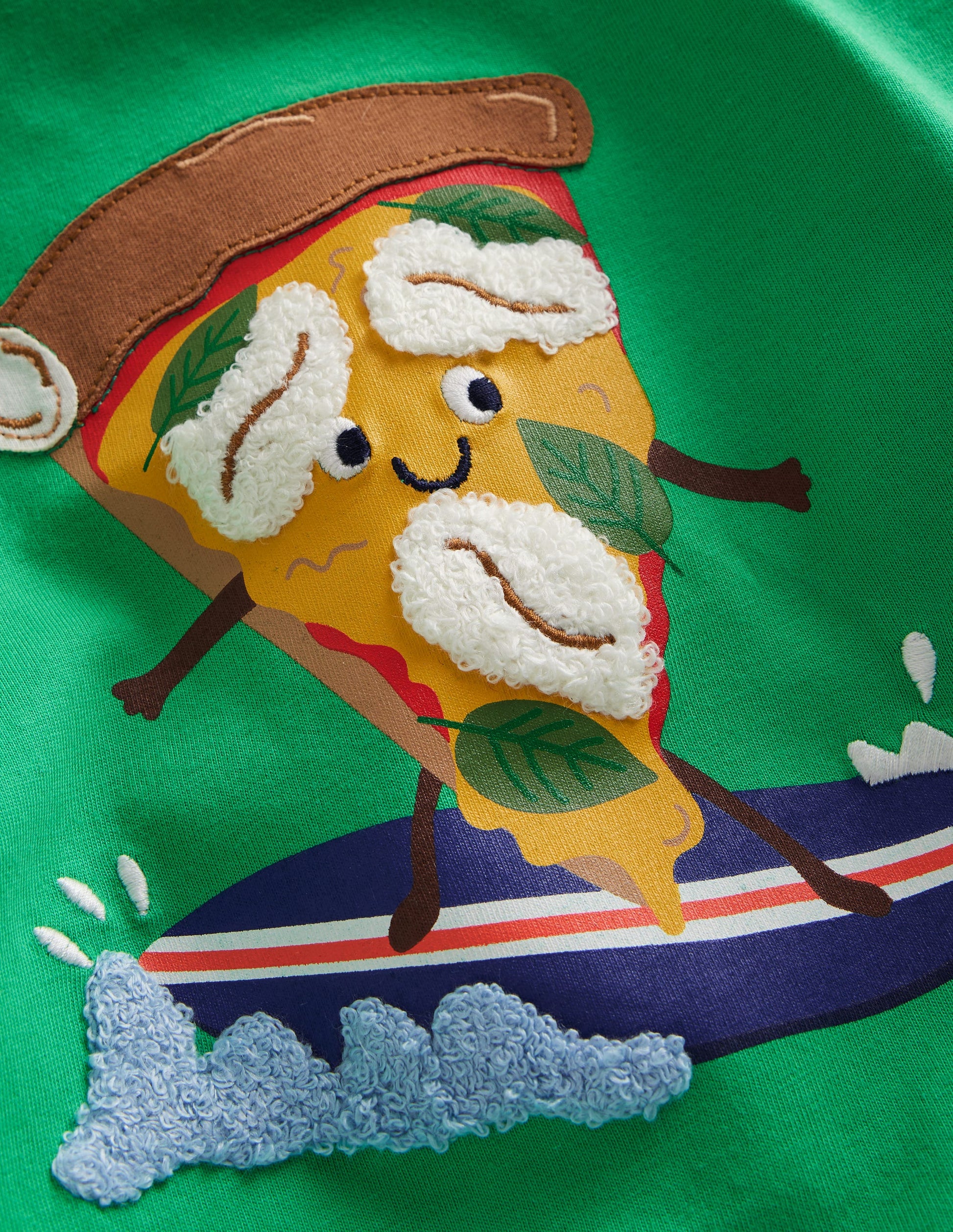 Witziges Logo-T-Shirt-Erbsengrün Pizza-3