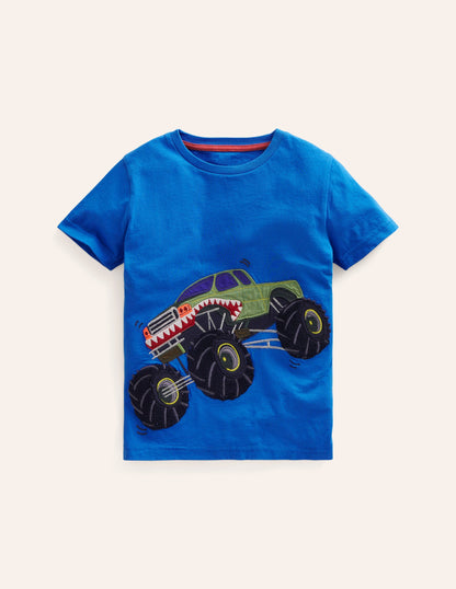 Monster Truck T-shirt-Duck Egg Blue Truck-1