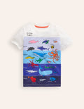 Ocean Zones Printed T-Shirt-Ivory Sea Life