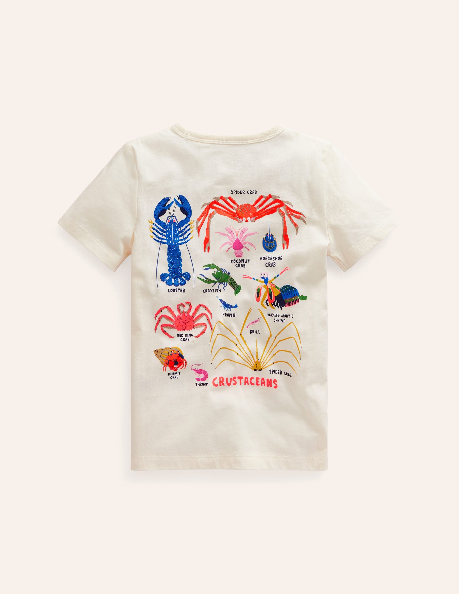 Printed Educational T-shirt-Ivory Crustaceans-2