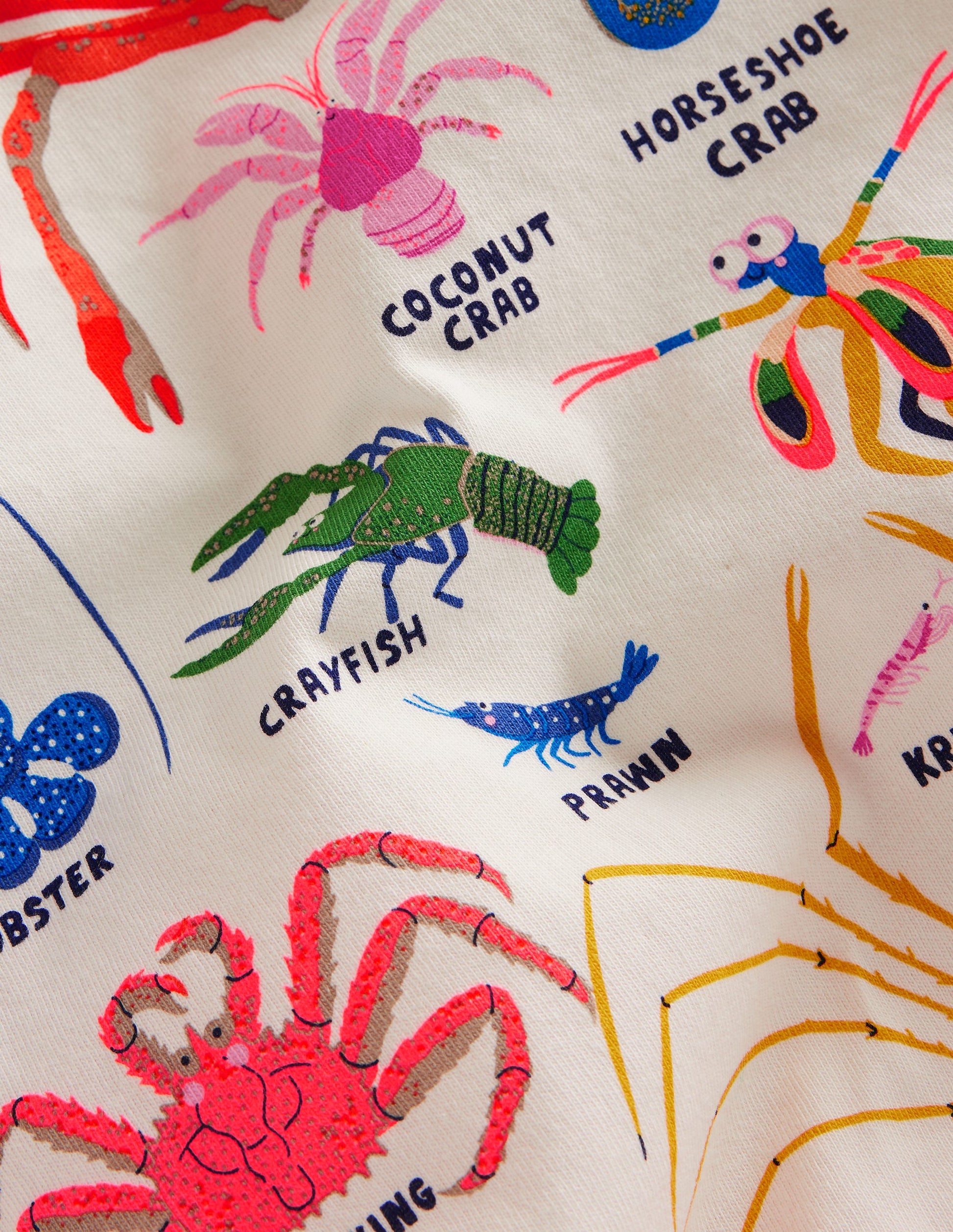 Printed Educational T-shirt-Ivory Crustaceans-3