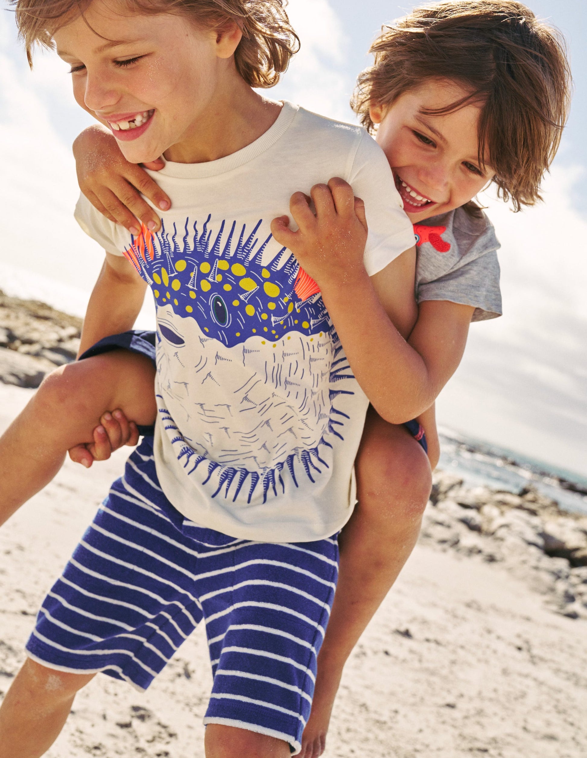 T-shirt à imprimé poisson globe-Poisson globe gousse de vanille-4