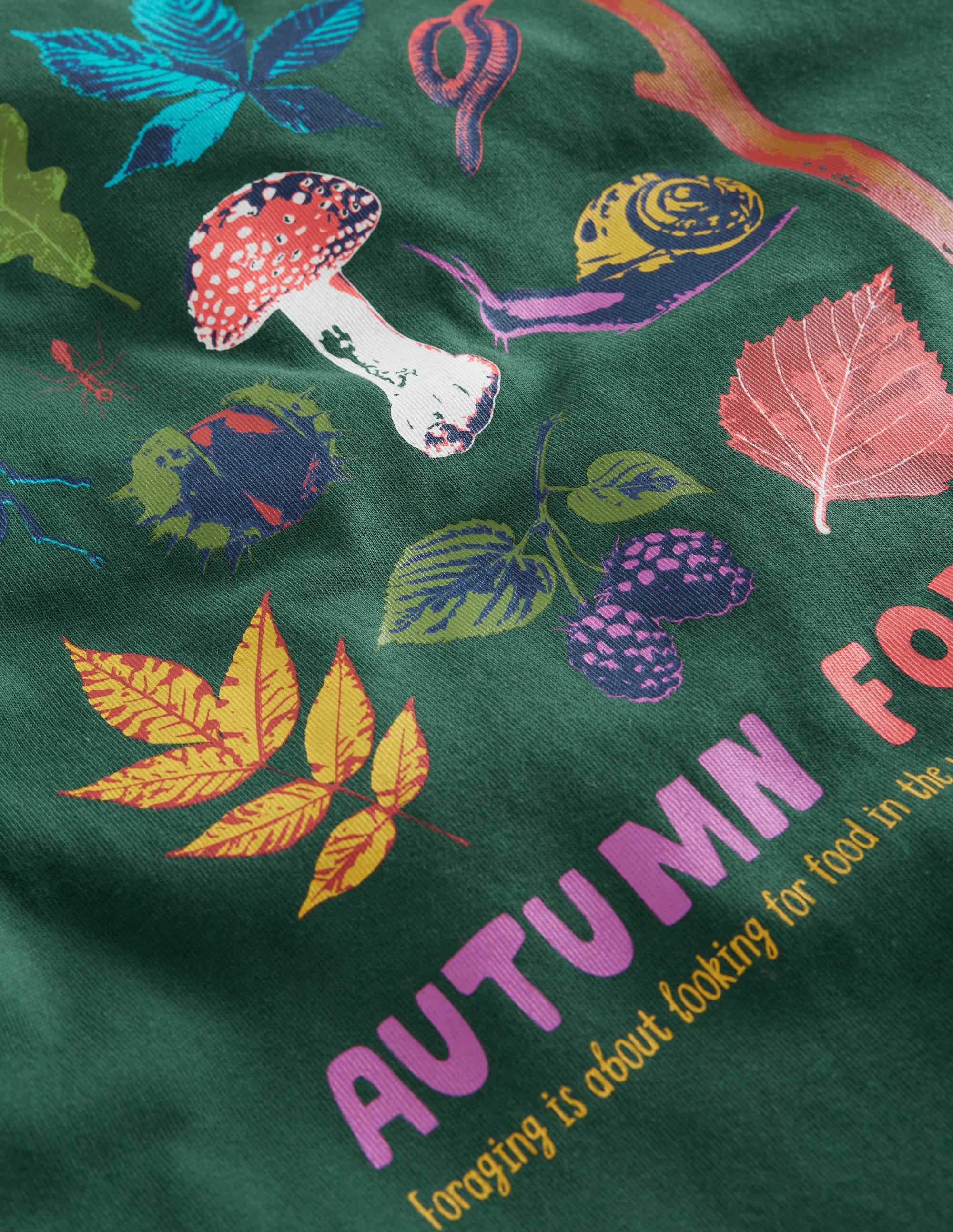 Fun Science Logo T-shirt-Jewel Green Autumn Foraging - Image 3