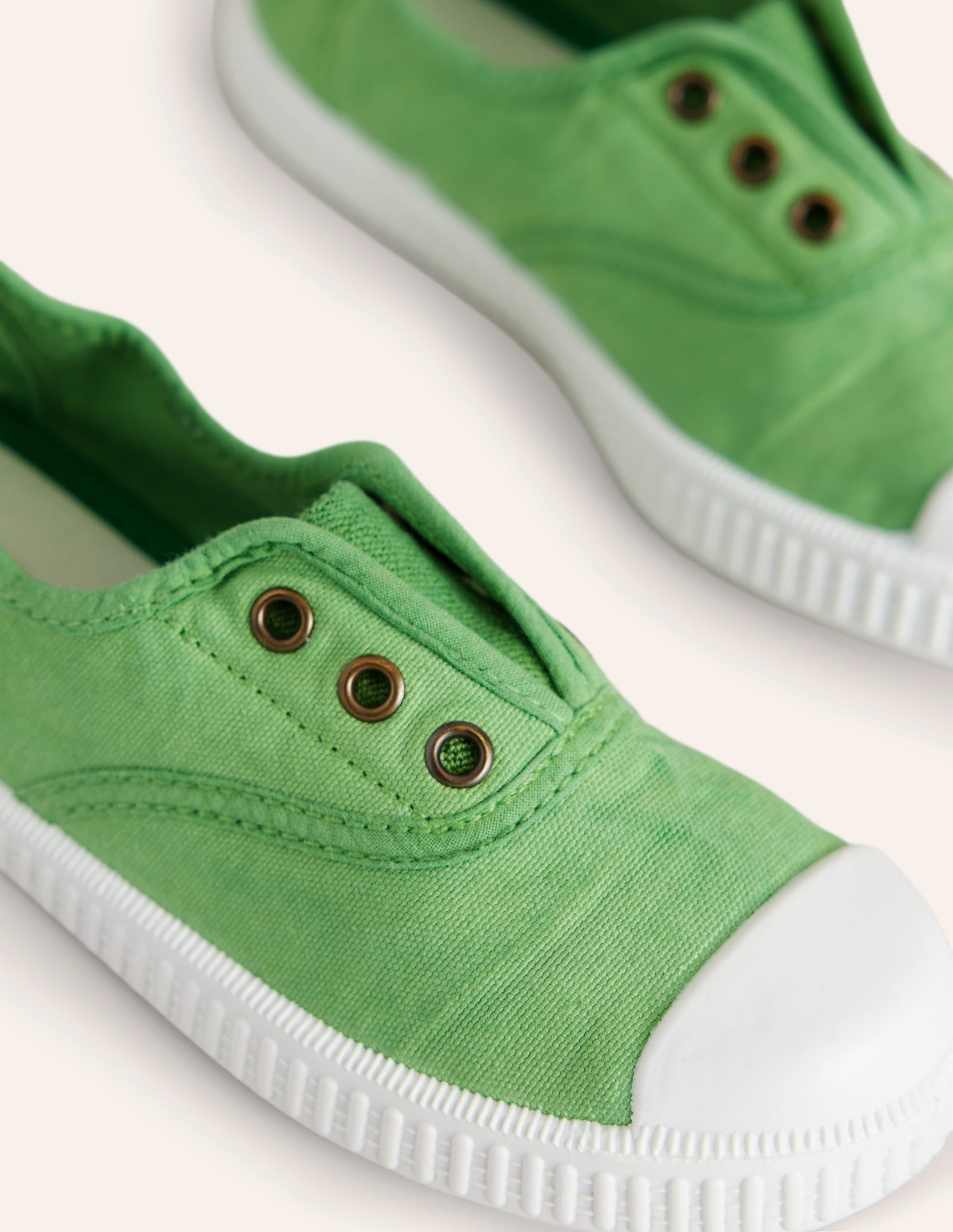 Chaussures sans lacets en toile à enfiler-Erbsengrün - Image 3