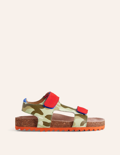 Leather Sandal-Camo Print