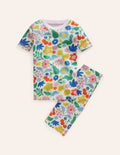 Pyjama court douillet-Pochoir de vacances multi
