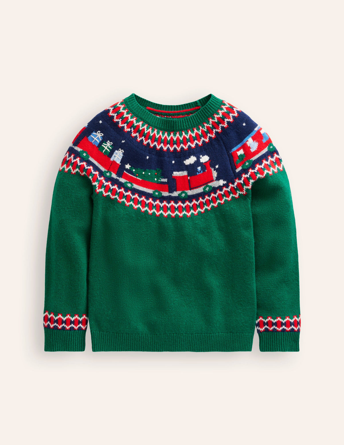 Fair-Isle-Pullover-Juwelengrün Zug - Image 3