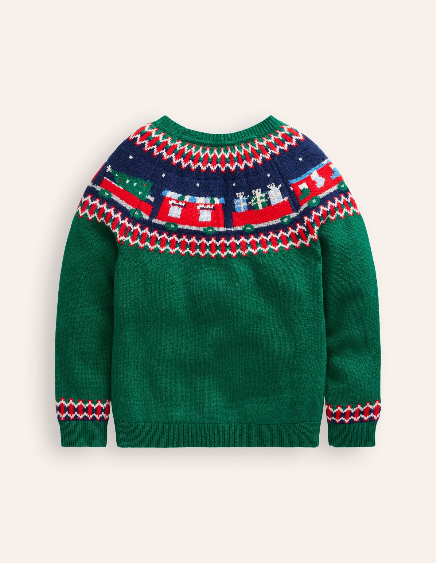 Fair Isle Jumper-Jewel Green Train