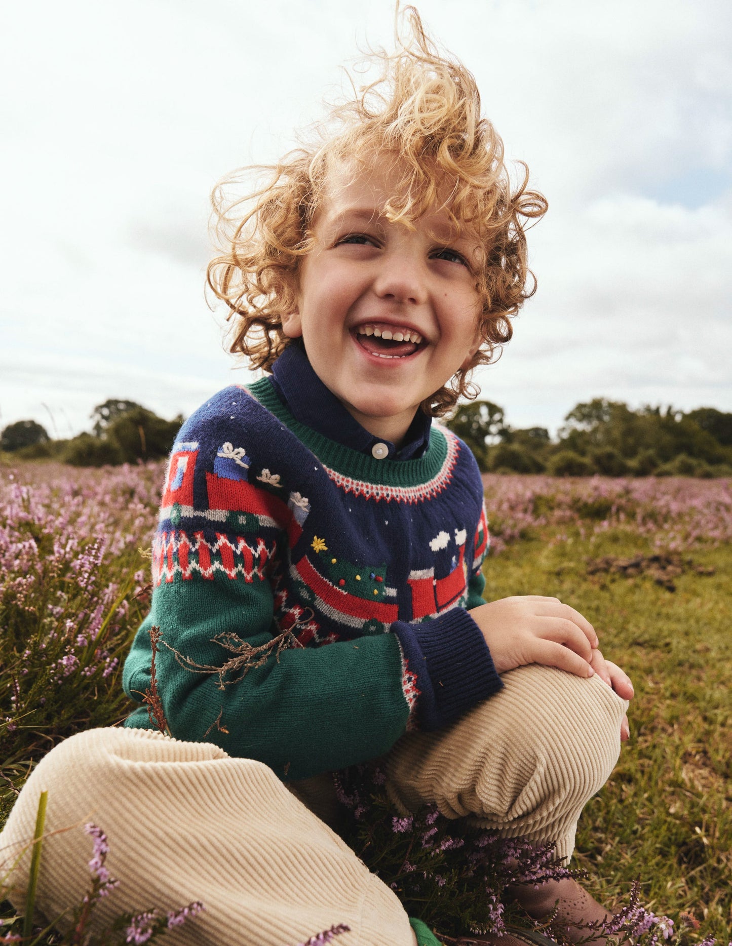 Fair Isle Jumper-Jewel Green Train