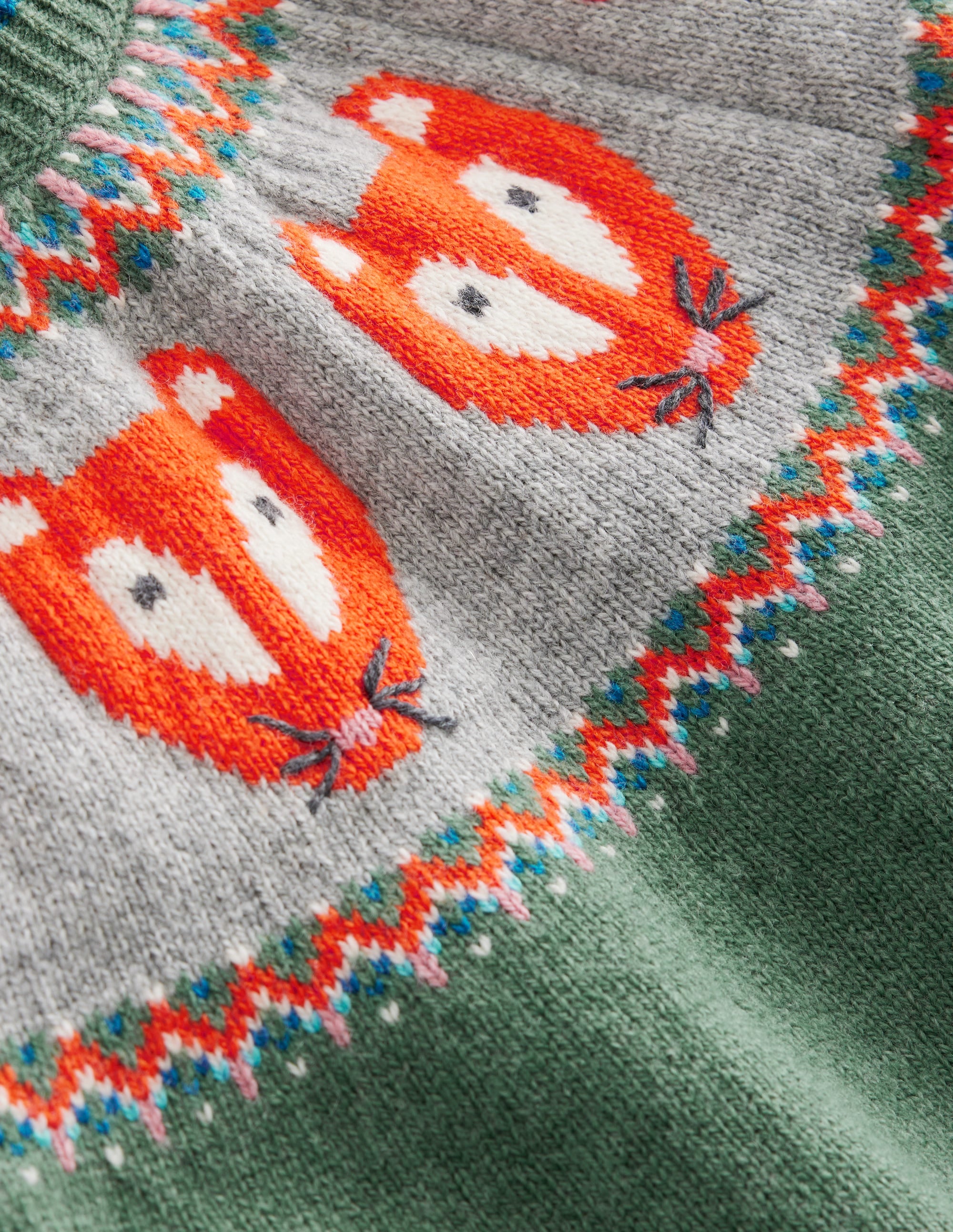 Fair-Isle-Pullover-Fichtengrün Meliert - Image 3