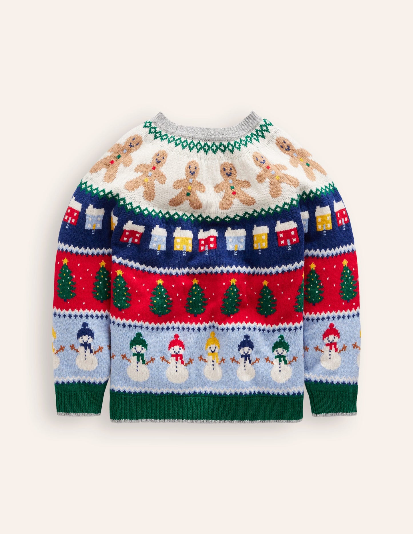 Fair-Isle-Pullover-Ganzflächiges Weihnachtsmotiv