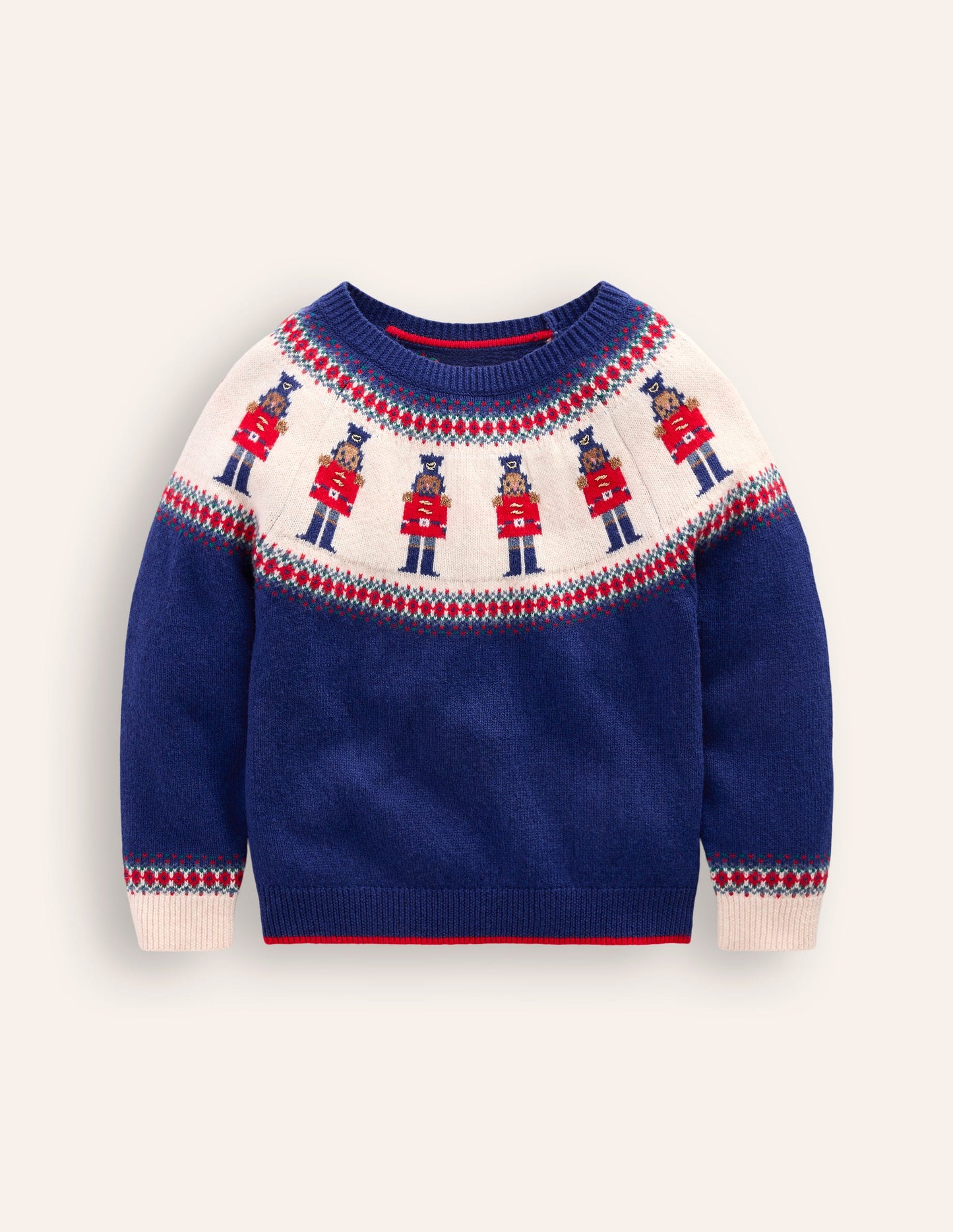 Fair-Isle-Pullover-Marineblau Nussknacker