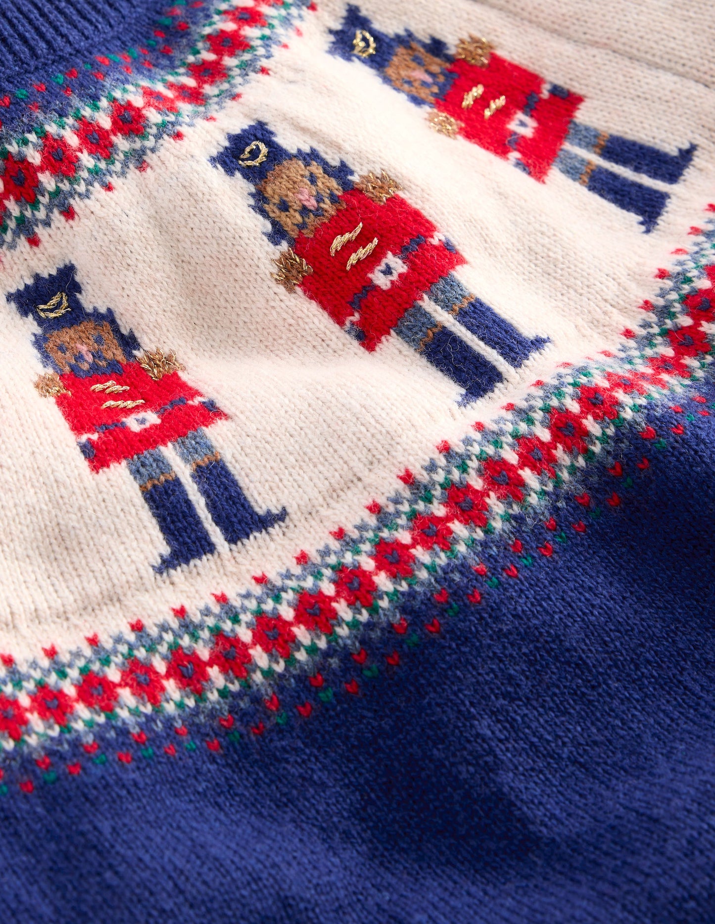 Fair-Isle-Pullover-Marineblau Nussknacker