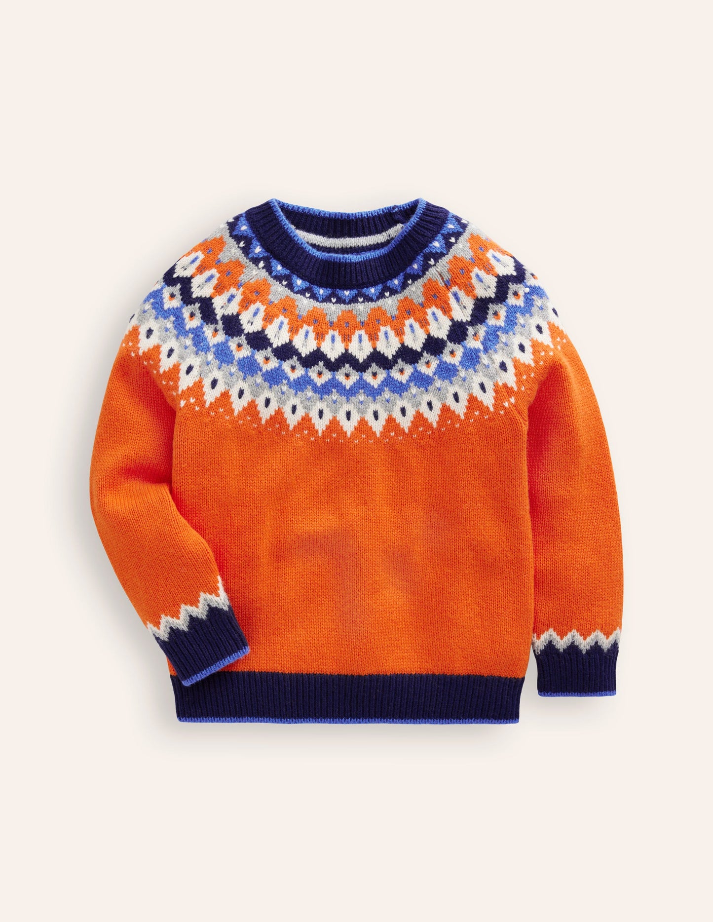 Fair Isle Jumper-Terracotta Orange