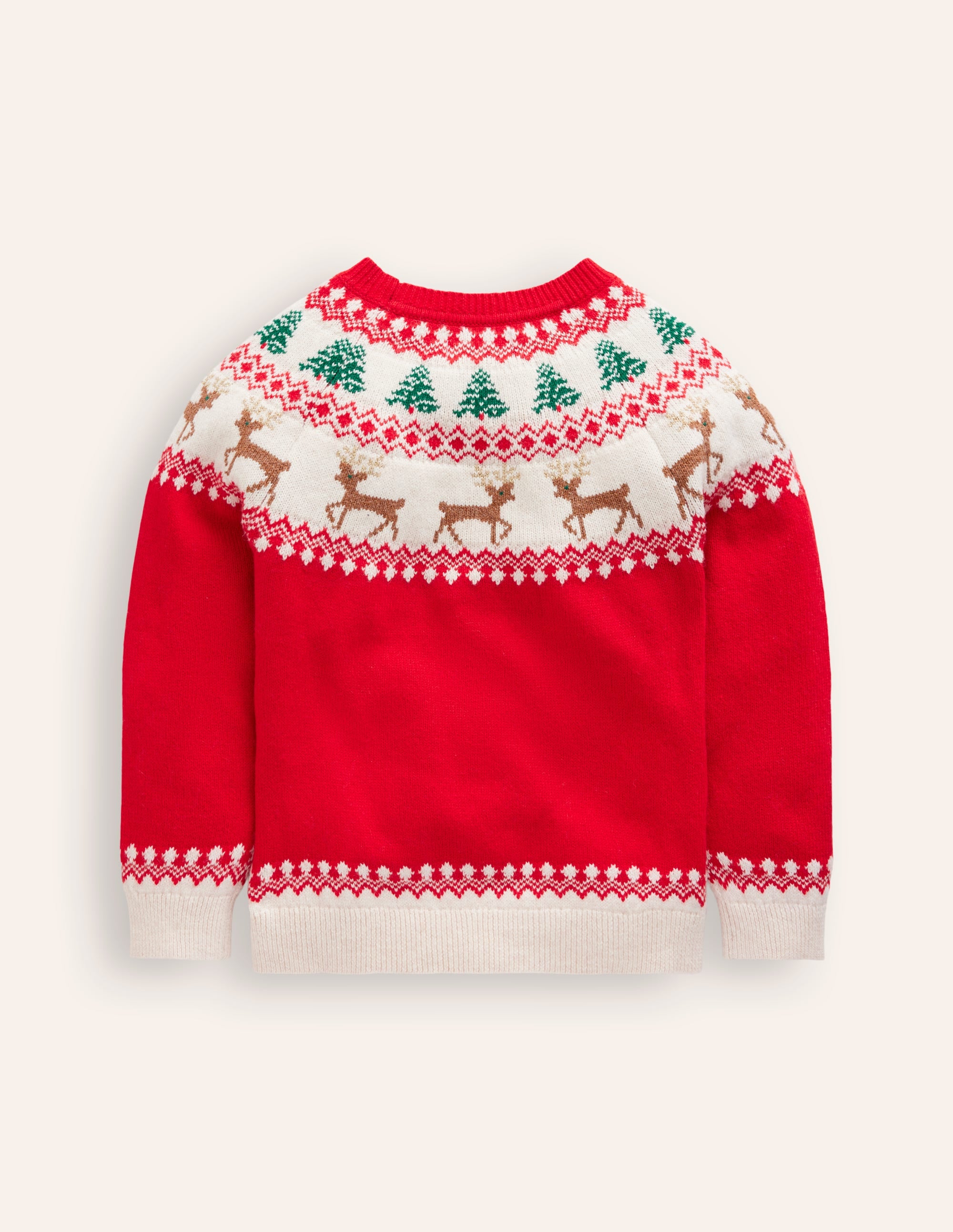 Fair-Isle-Pullover-Mohnblumenrotes Rentier - Image 2
