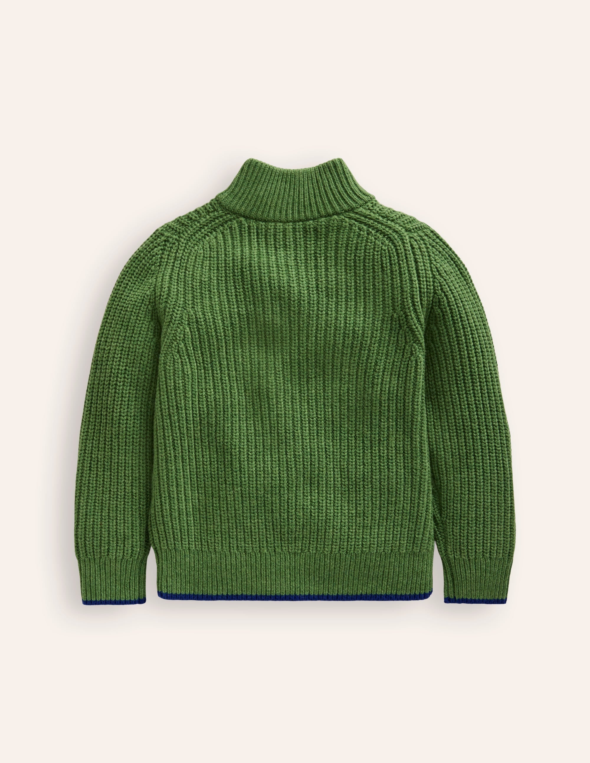 Pull partiellement zippé traditionnel-Vert iguane - Image 2