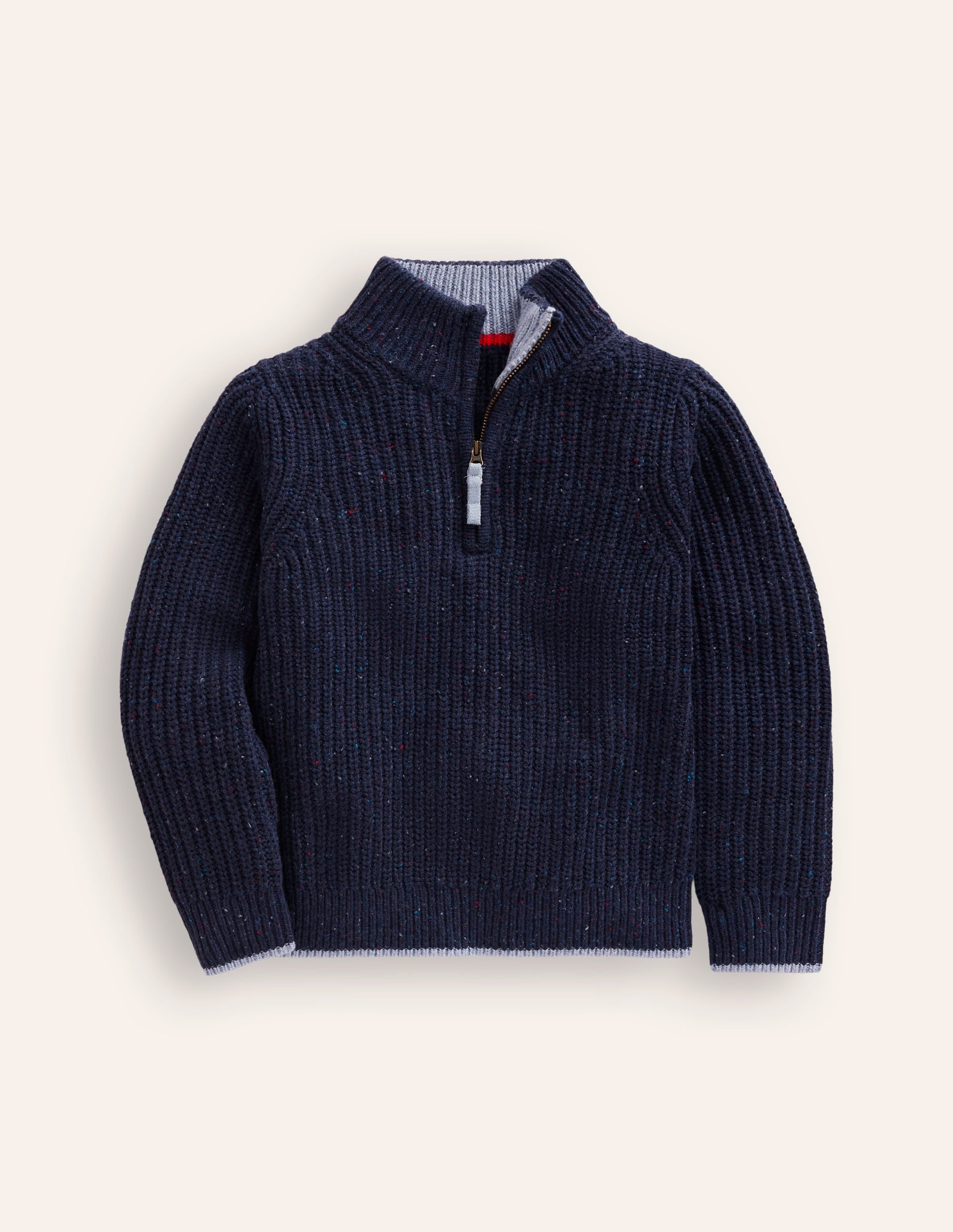 Heritage Half-Zip Jumper-Navy Neps - Image 1