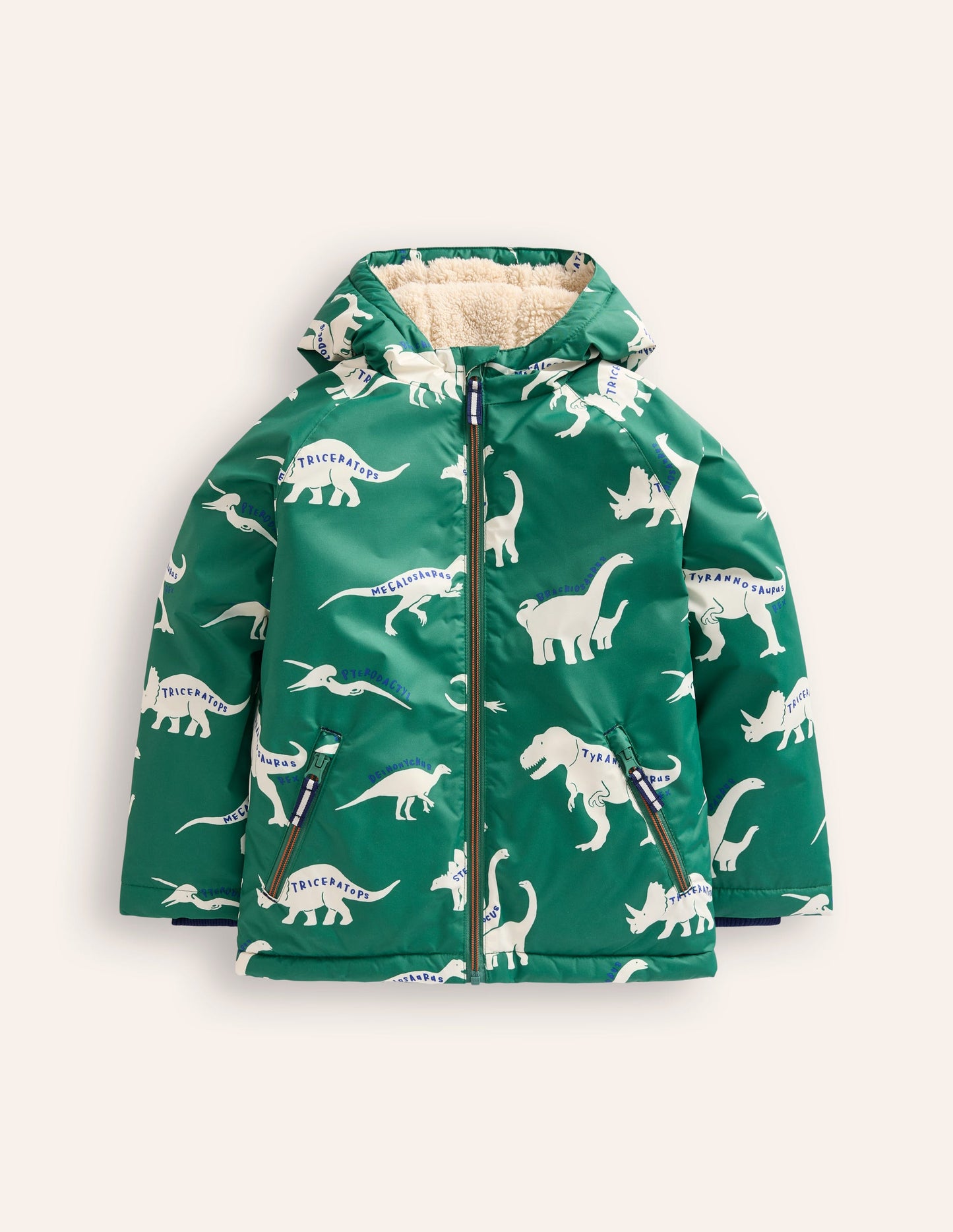 Anorak mit Sherpa-Futter-Fichtengrün Dino