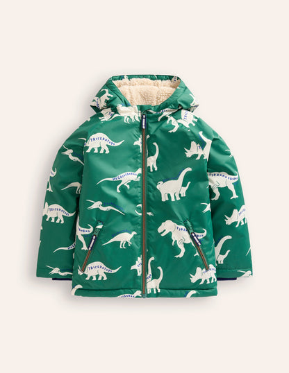 Sherpa Lined Anorak-Spruce Green Dino