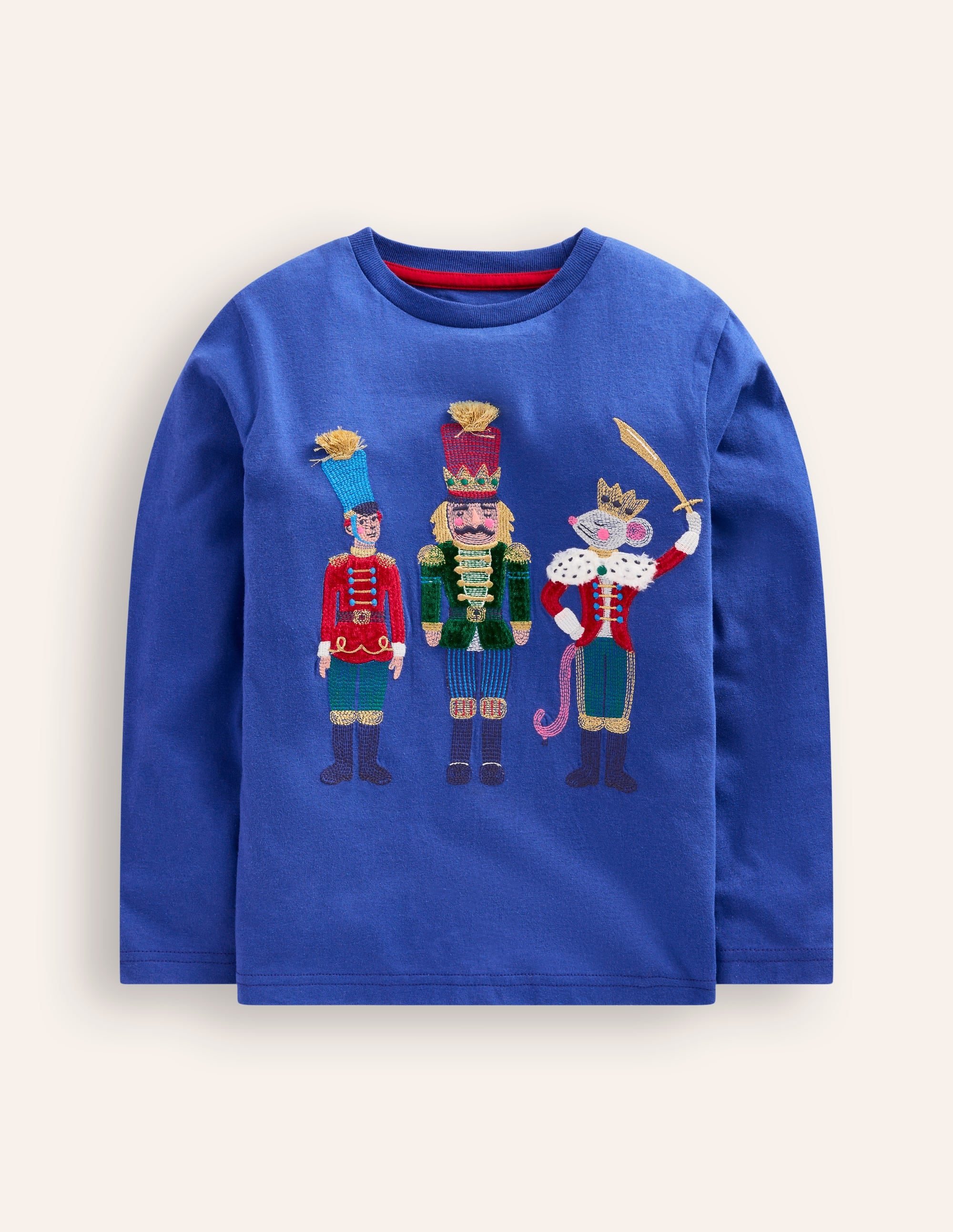 Originelles Superstitch-T-Shirt mit Gittermotiv-Saphirblau - Image 4
