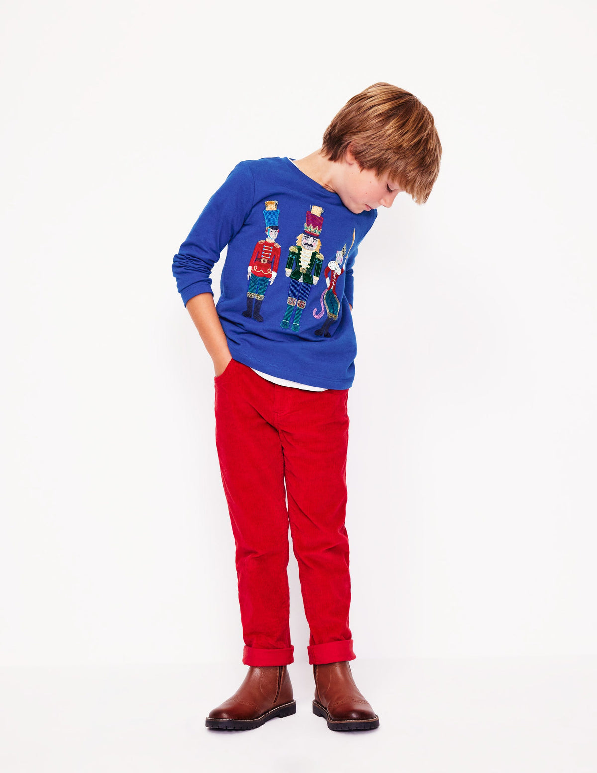 Originelles Superstitch-T-Shirt mit Gittermotiv-Saphirblau - Image 1
