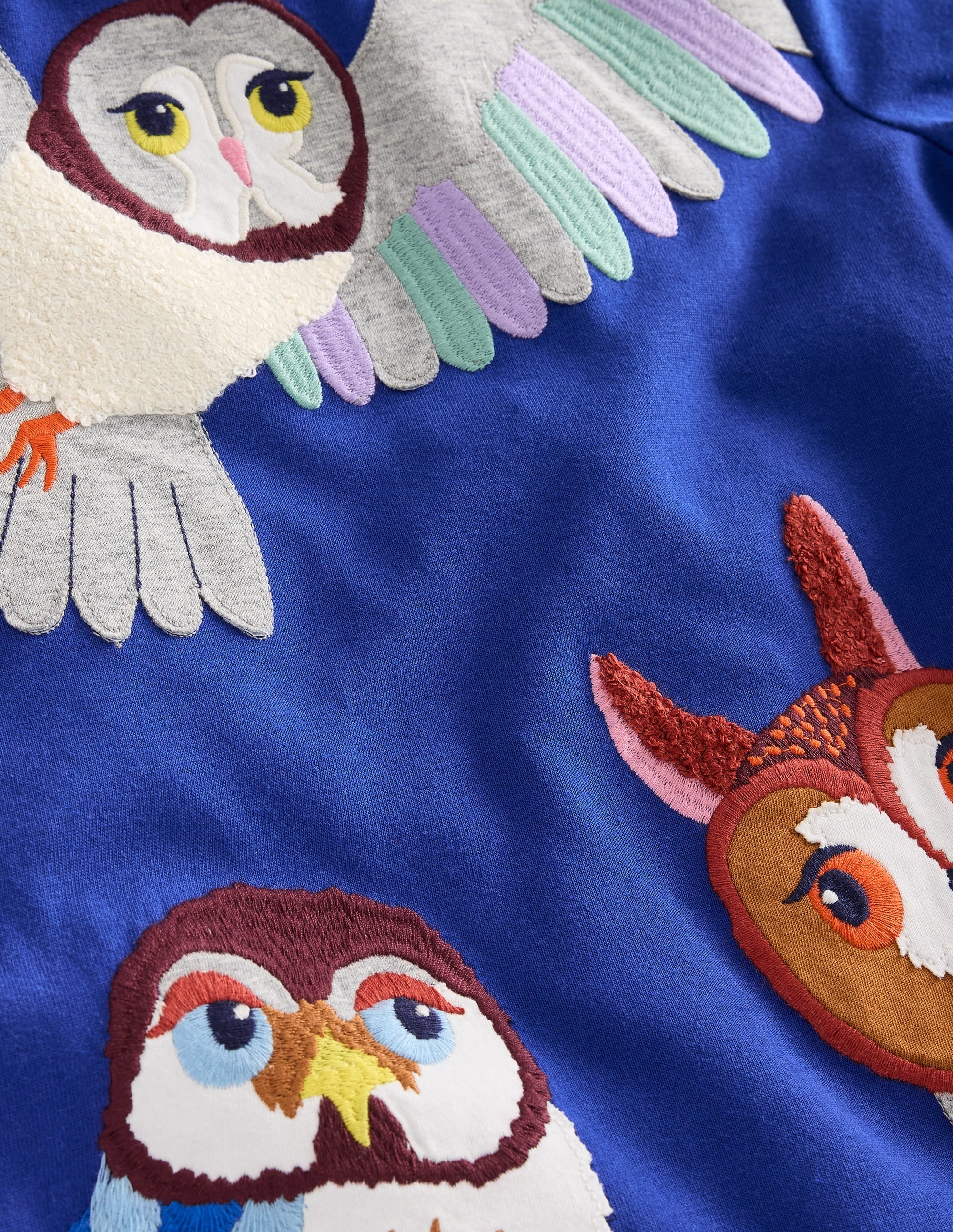 T-shirt à appliqué hibou-Chouettes bleu saphir - Image 3