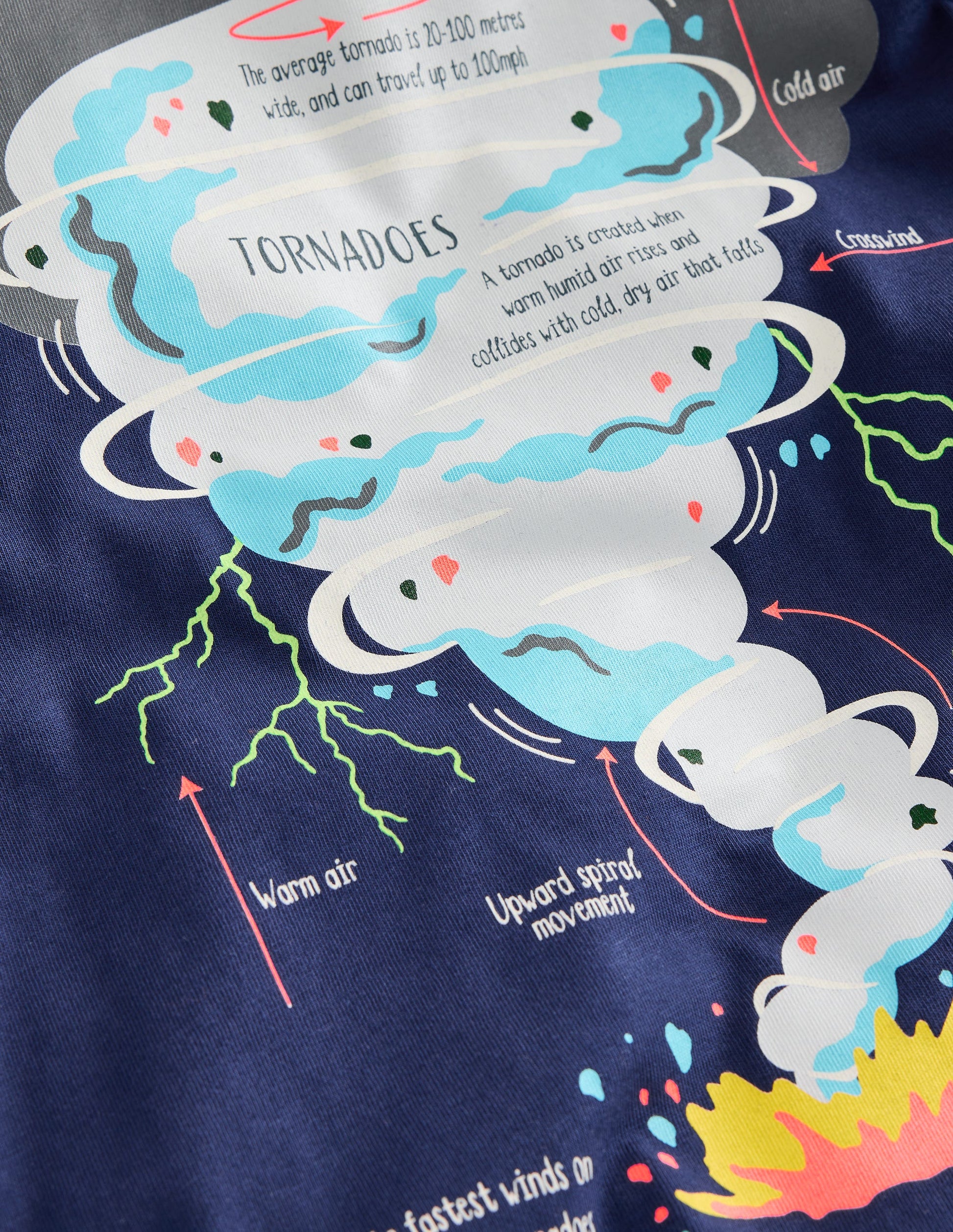 T-shirt phosphorescent-Tornade bleu marine universitaire-3
