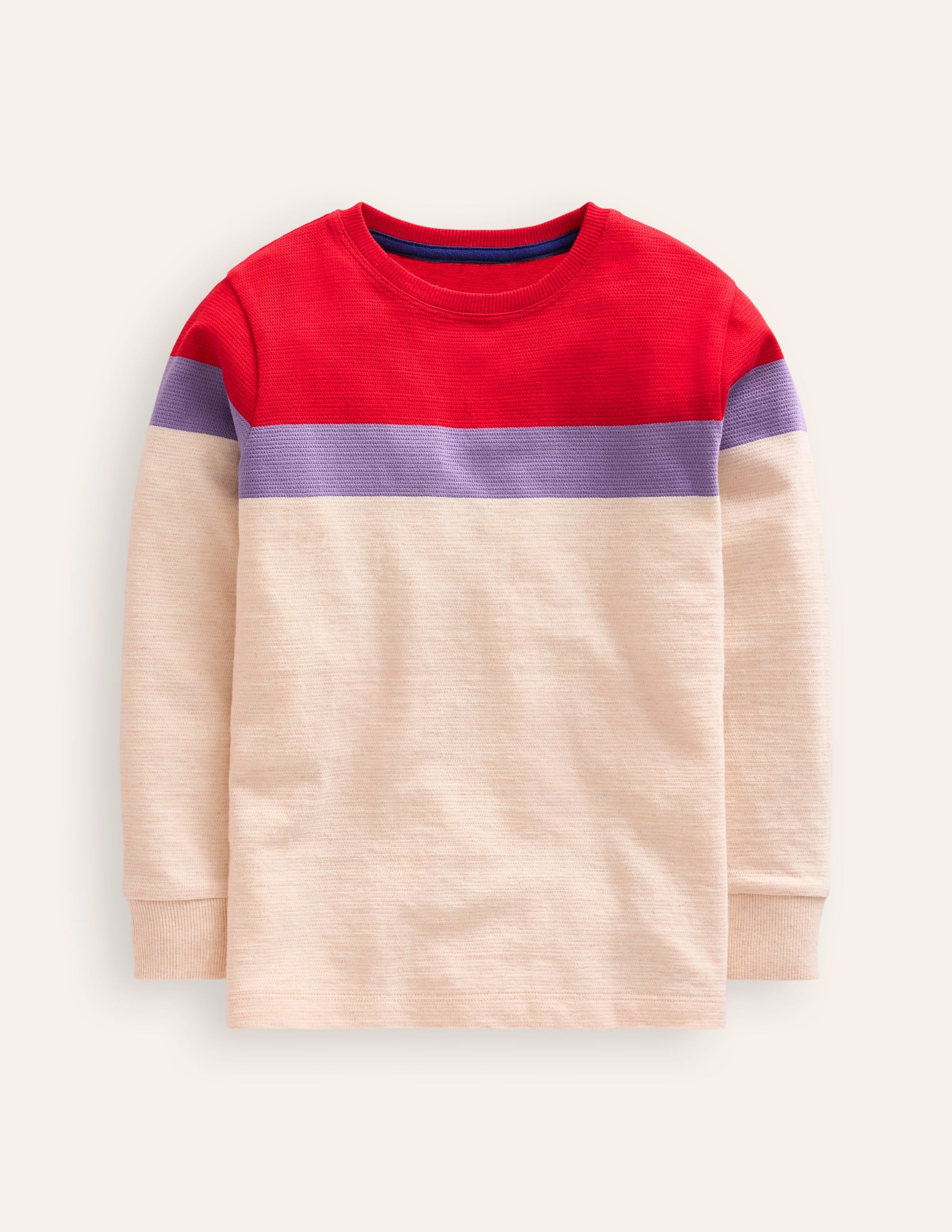 Texturiertes T-Shirt-Mohnrot Bunt - Image 1