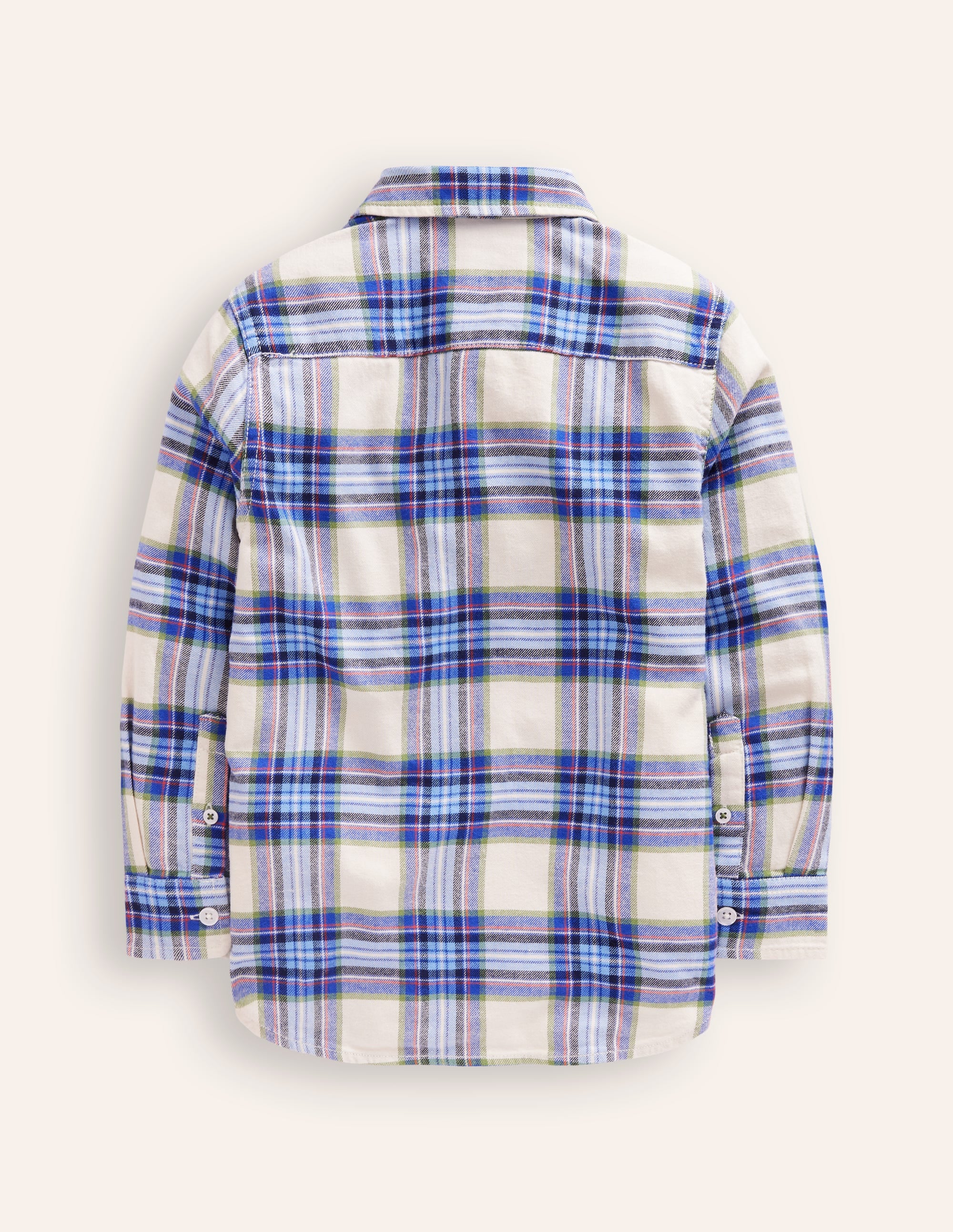Chemise cosy à carreaux en coton-Carreaux bleu clair - Image 2