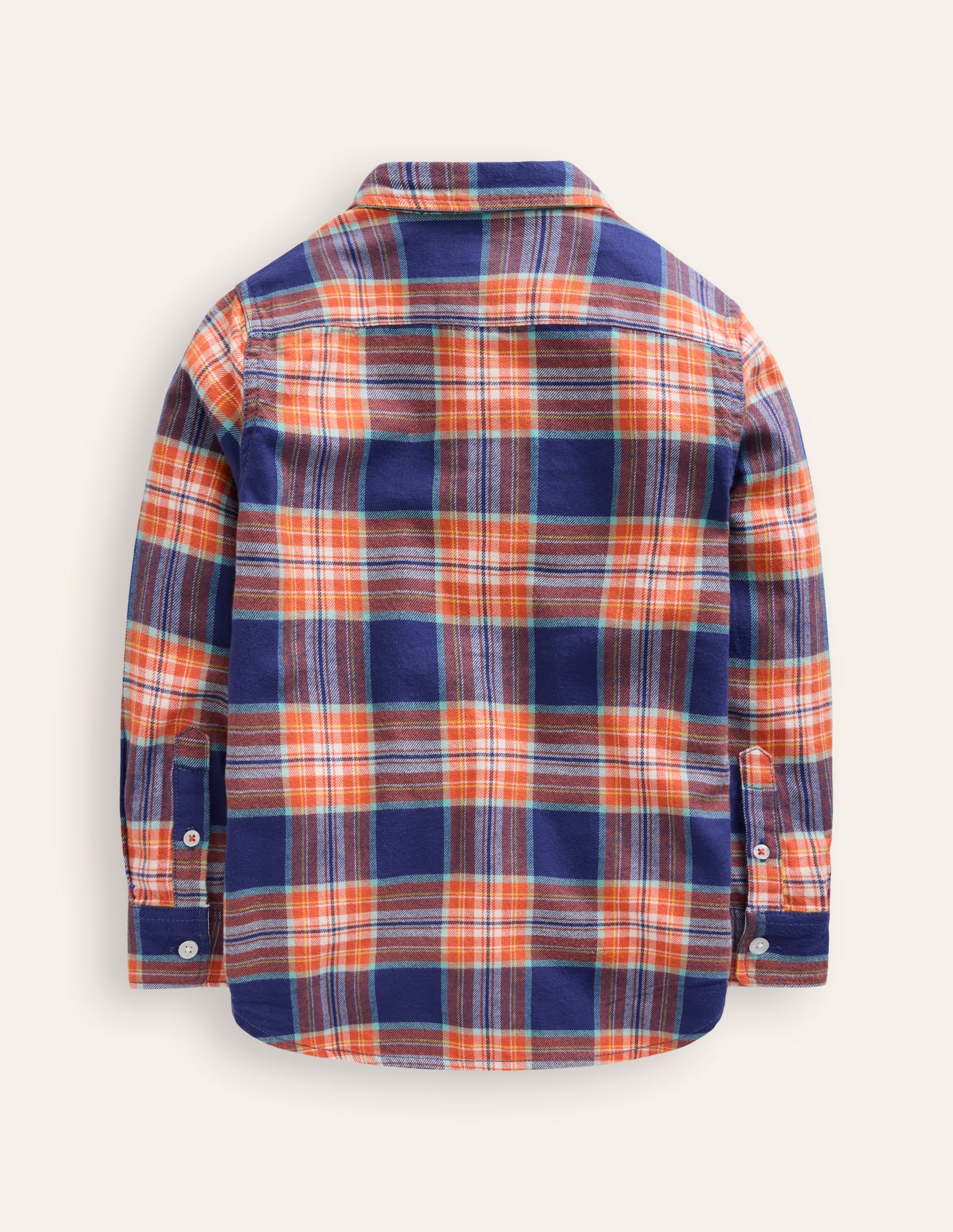Kuscheliges Baumwollhemd mit Karomuster-Steuerbordblau/Terrakotta-Orange - Image 2