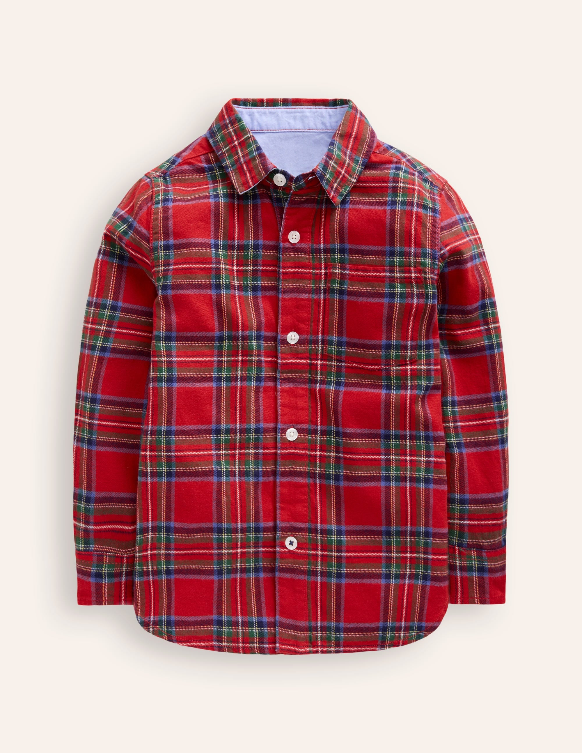 Chemise cosy à carreaux en coton-Carreaux rouges - Image 1