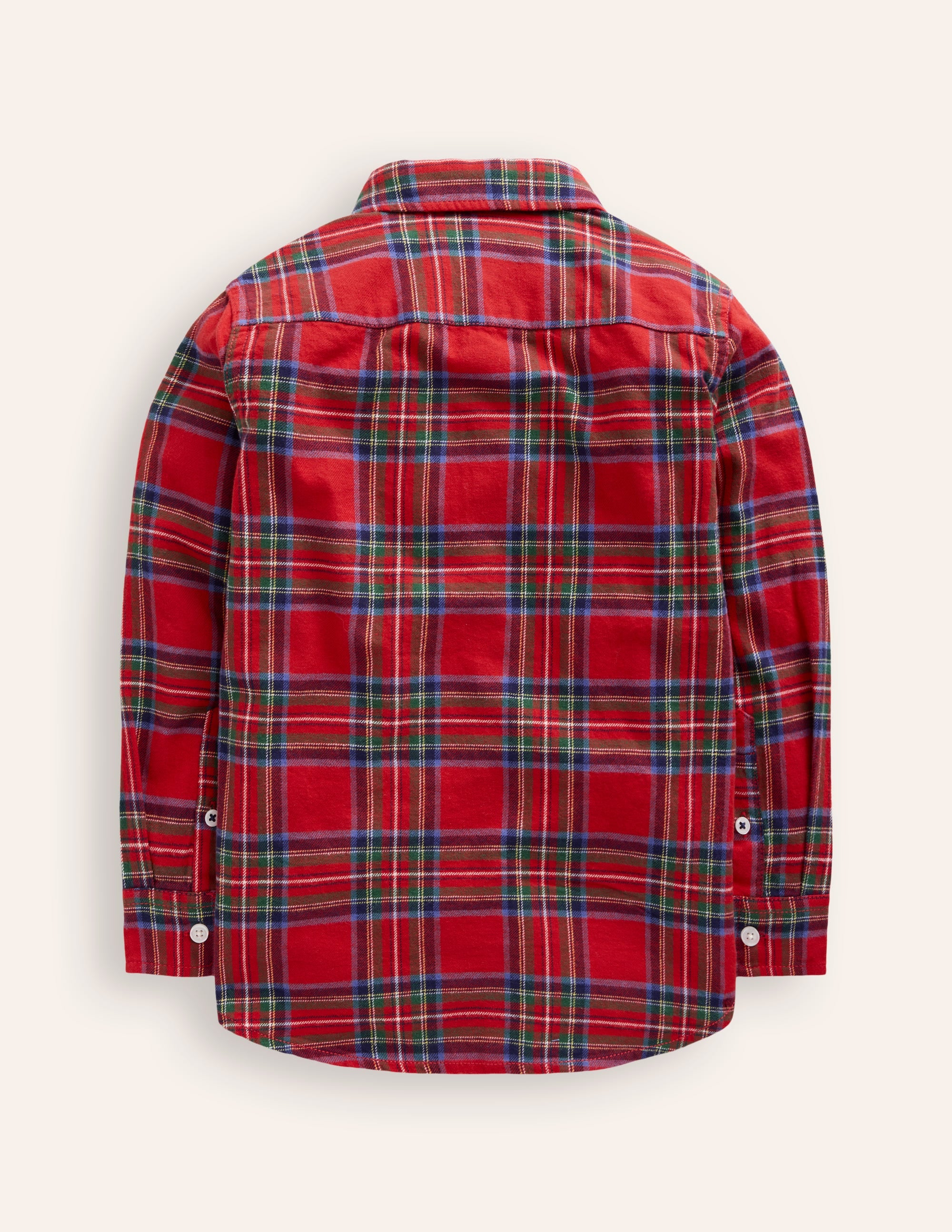 Chemise cosy à carreaux en coton-Carreaux rouges - Image 2