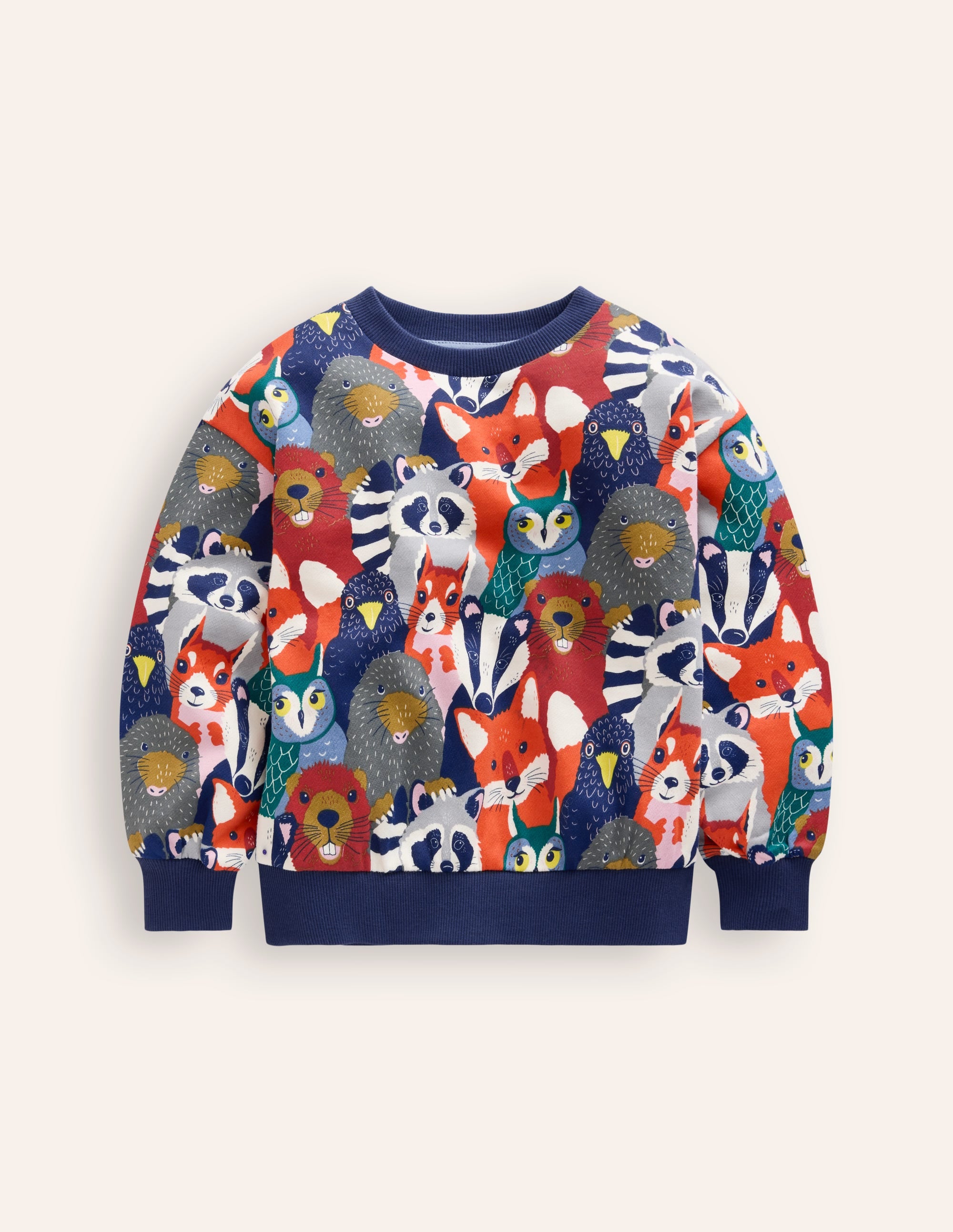 Bedrucktes Sweatshirt-Bunt Tiergesichter - Image 1