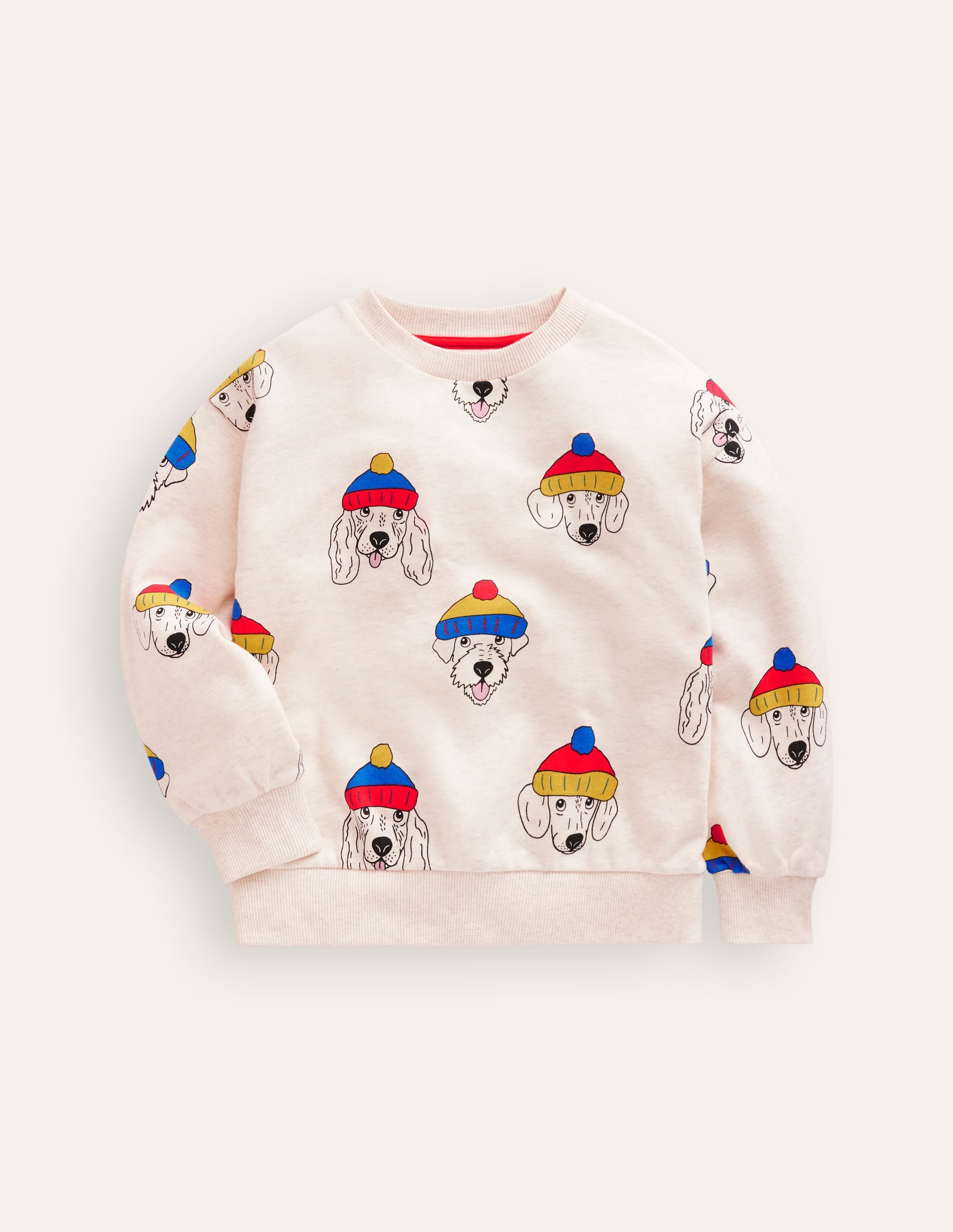 Bedrucktes Sweatshirt-Haferbeige Coole Hunde - Image 1