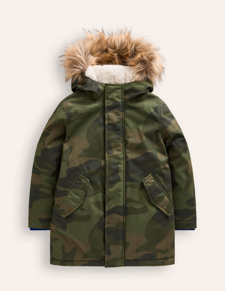 Authentischer wasserdichter Parka-Tonal Grünes Tarnmuster