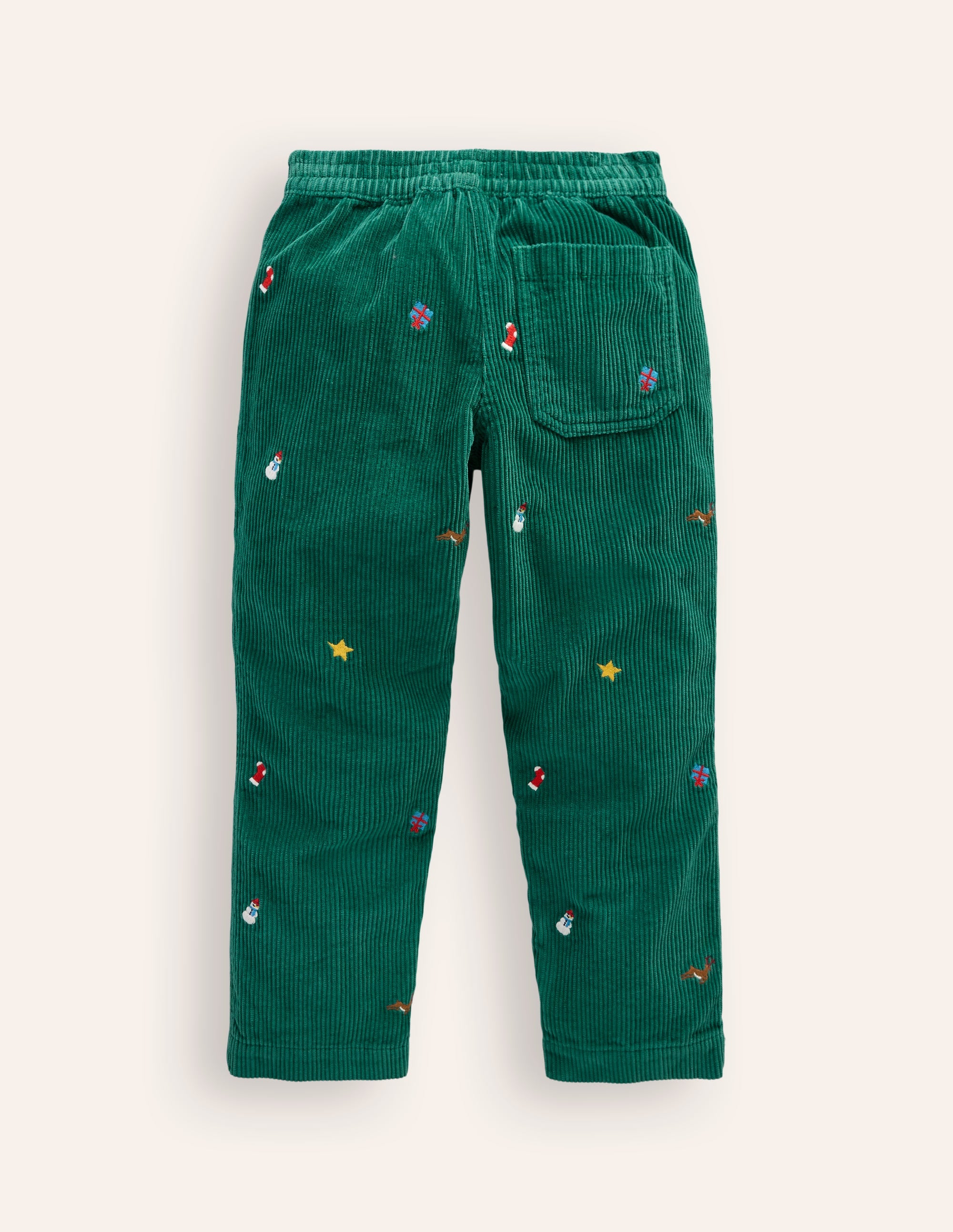 Pull-on Cord Trousers-Festive Embroidery - Image 2
