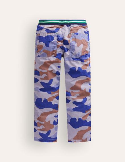 Kuschelige, gefütterte Hose-Blau mit Camouflage